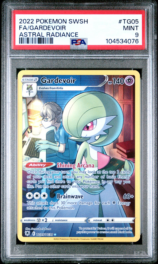 FA/GARDEVOIR TG05/TG30 Common POKEMON SWORD & SHIELD ASTRAL RADIANCE ASTRAL RADIANCE PSA9 MINT 9 PSA population 397 <a href=https://www.psacard.com/cert/104534076/psa>https://www.psacard.com/cert/104534076/psa</a>