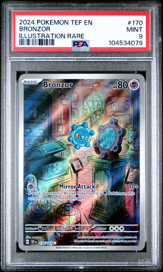BRONZOR 170/162 Common POKEMON TEF EN-TEMPORAL FORCES ILLUSTRATION RARE PSA9 MINT 9 PSA population 379 <a href=https://www.psacard.com/cert/104534079/psa>https://www.psacard.com/cert/104534079/psa</a>