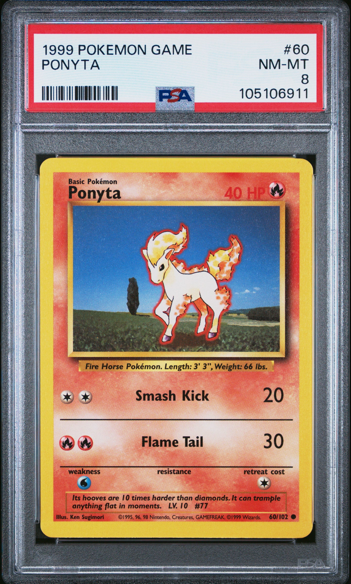 PONYTA 60/102 Unlimited POKEMON GAME PSA8 NM-MT 8 PSA population 328 <a href=https://www.psacard.com/cert/105106911/psa>https://www.psacard.com/cert/105106911/psa</a>