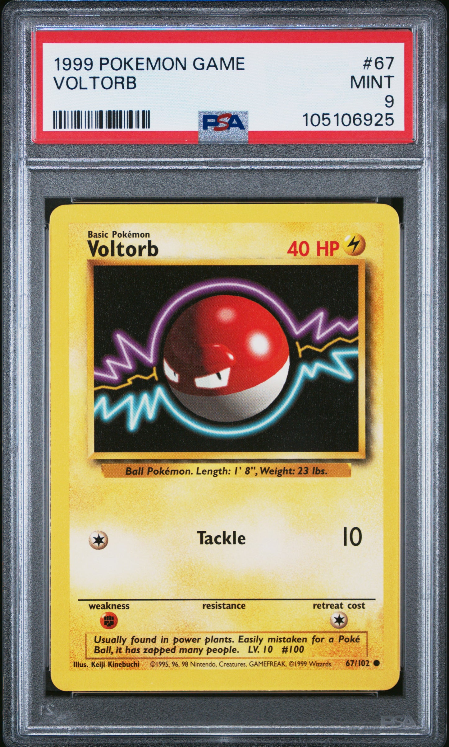 VOLTORB 67/102 Unlimited POKEMON GAME PSA9 MINT 9 PSA population 418 <a href=https://www.psacard.com/cert/105106925/psa>https://www.psacard.com/cert/105106925/psa</a>