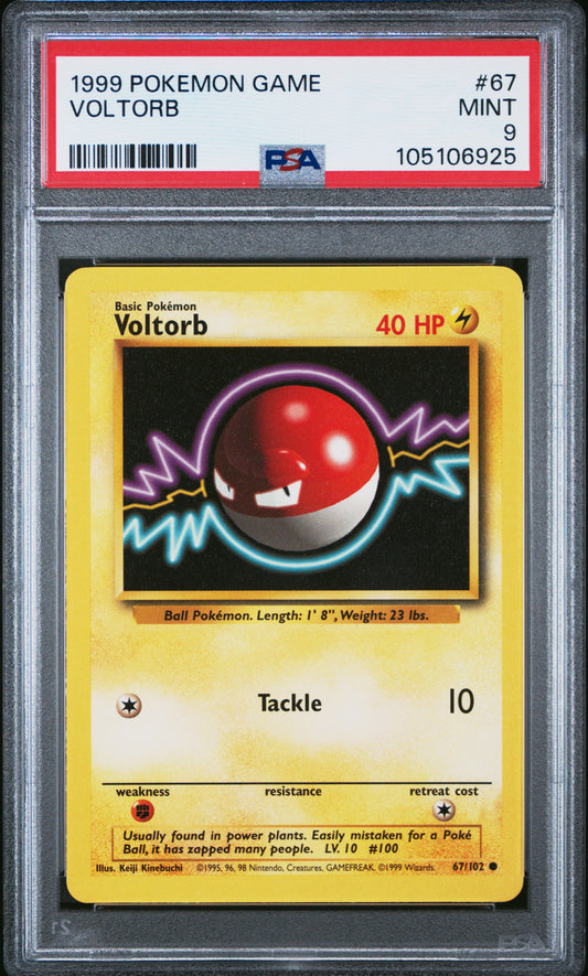 VOLTORB 67/102 Unlimited POKEMON GAME PSA9 MINT 9 PSA population 418 <a href=https://www.psacard.com/cert/105106925/psa>https://www.psacard.com/cert/105106925/psa</a>