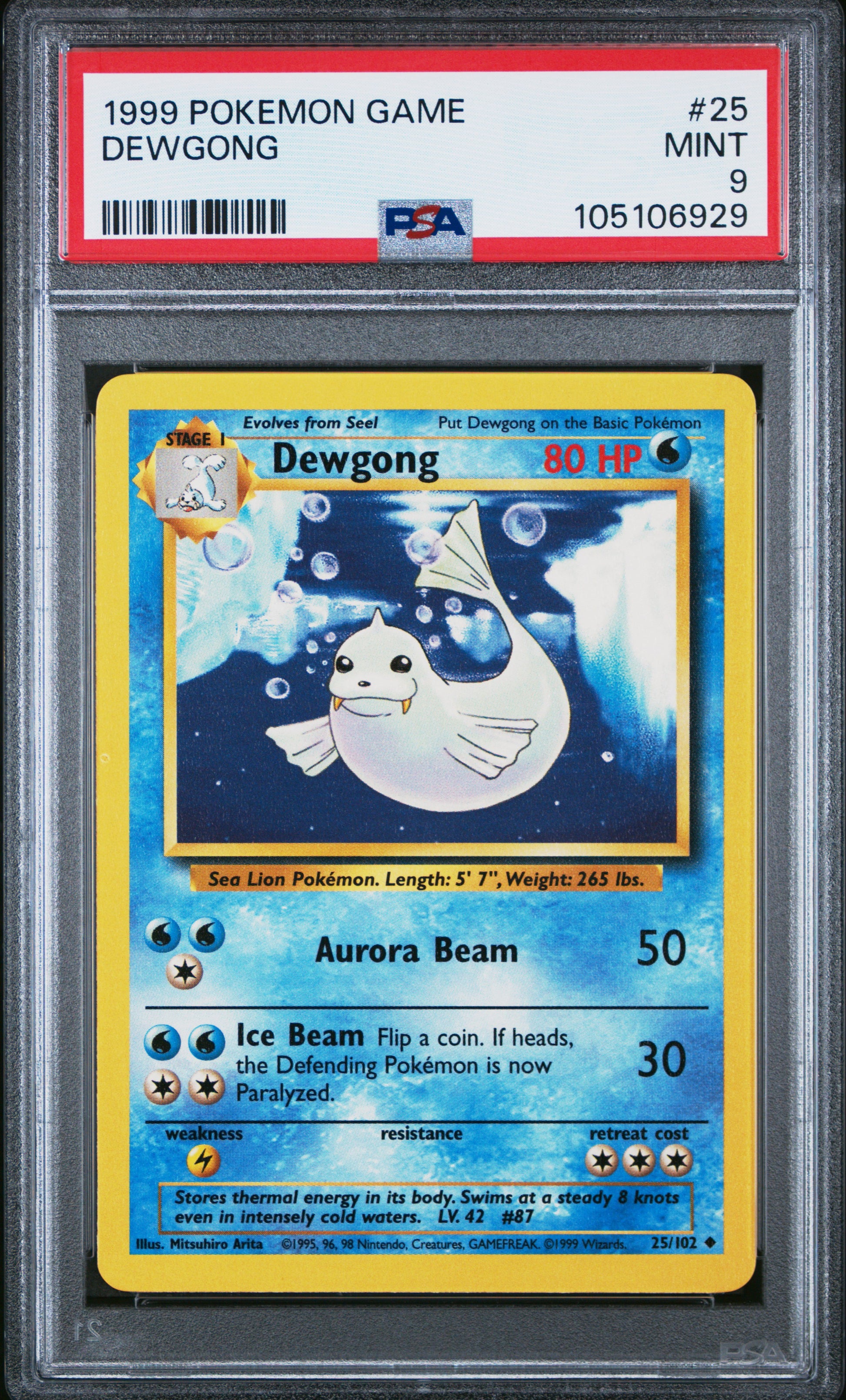 DEWGONG 25/102 Unlimited POKEMON GAME PSA9 MINT 9 PSA population 405 <a href=https://www.psacard.com/cert/105106929/psa>https://www.psacard.com/cert/105106929/psa</a>