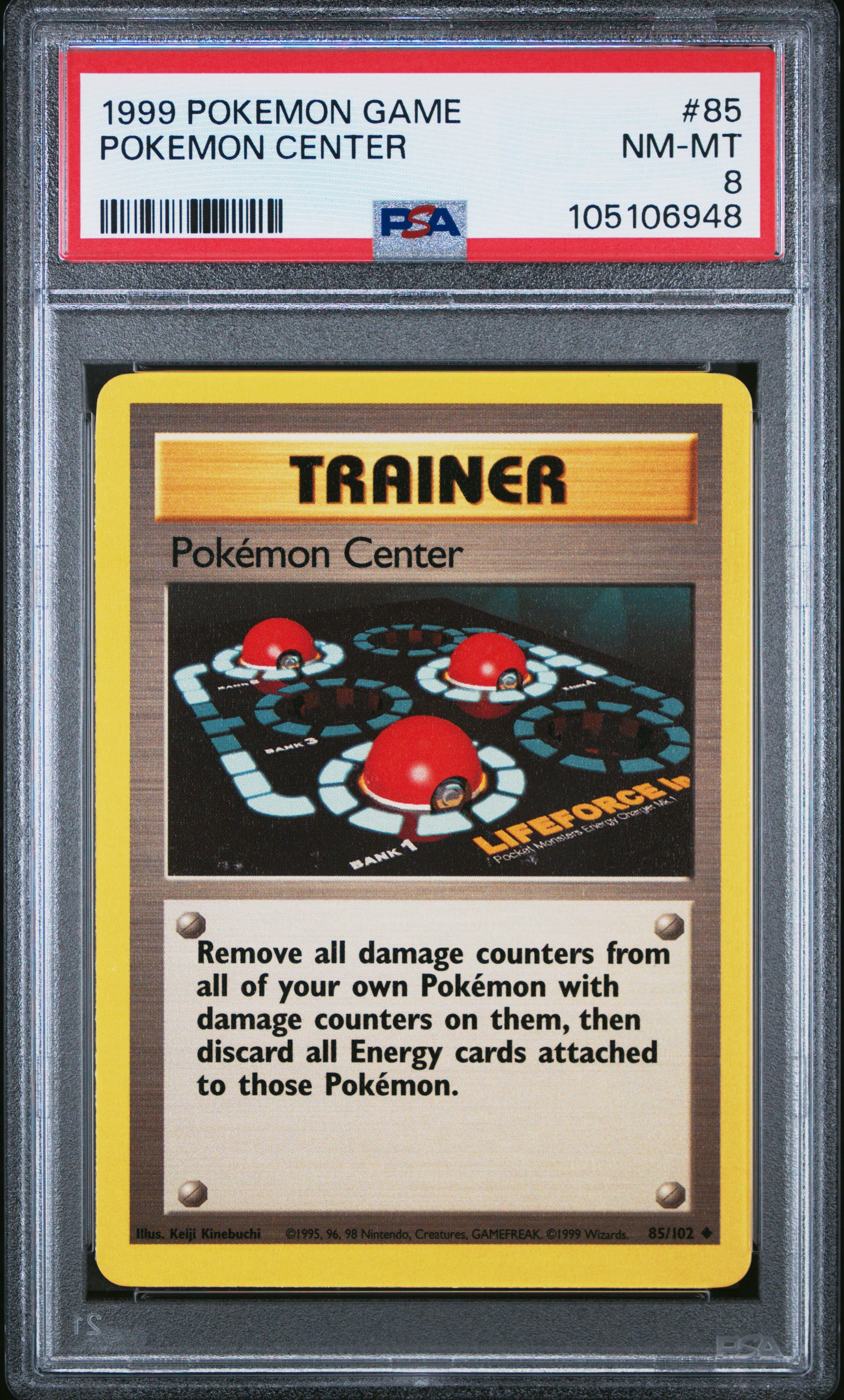 POKEMON CENTER 85/102 Unlimited POKEMON GAME PSA8 NM-MT 8 PSA population 109 <a href=https://www.psacard.com/cert/105106948/psa>https://www.psacard.com/cert/105106948/psa</a>