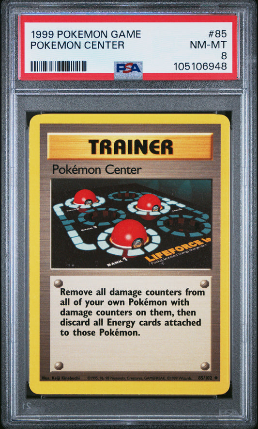 POKEMON CENTER 85/102 Unlimited POKEMON GAME PSA8 NM-MT 8 PSA population 109 <a href=https://www.psacard.com/cert/105106948/psa>https://www.psacard.com/cert/105106948/psa</a>