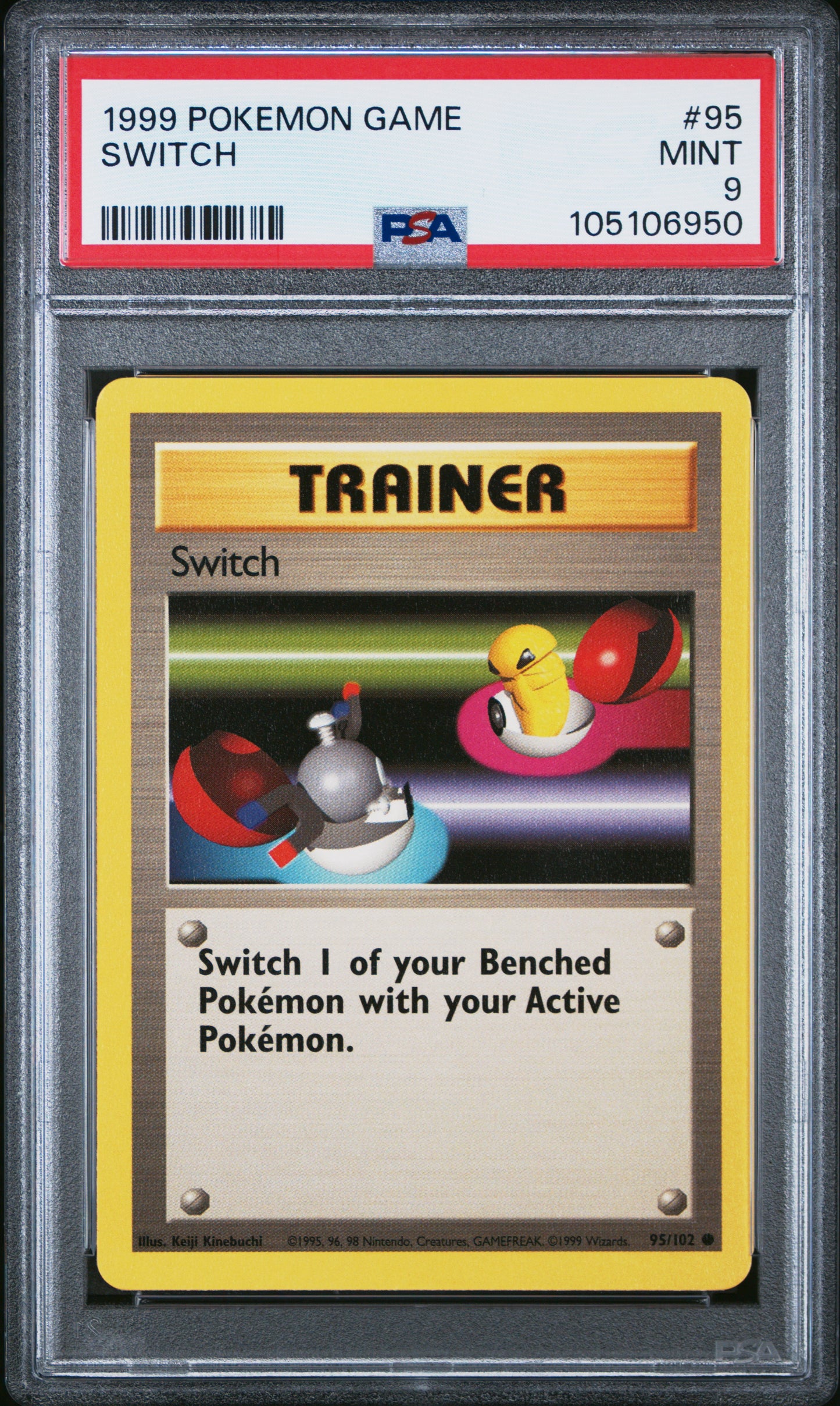 SWITCH 95/102 Unlimited POKEMON GAME PSA9 MINT 9 PSA population 415 <a href=https://www.psacard.com/cert/105106950/psa>https://www.psacard.com/cert/105106950/psa</a>