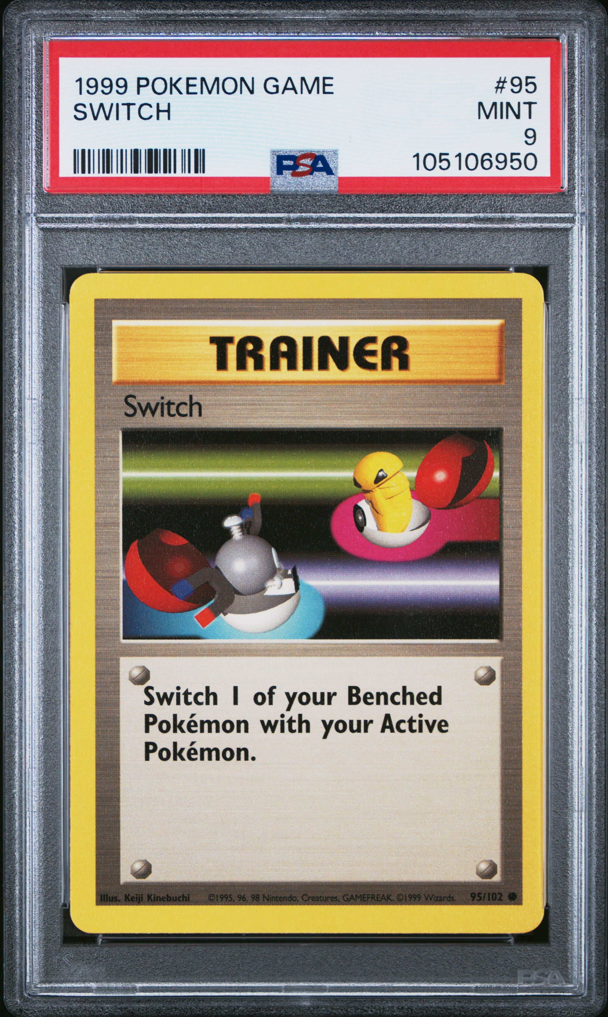 SWITCH 95/102 Unlimited POKEMON GAME PSA9 MINT 9 PSA population 415 <a href=https://www.psacard.com/cert/105106950/psa>https://www.psacard.com/cert/105106950/psa</a>