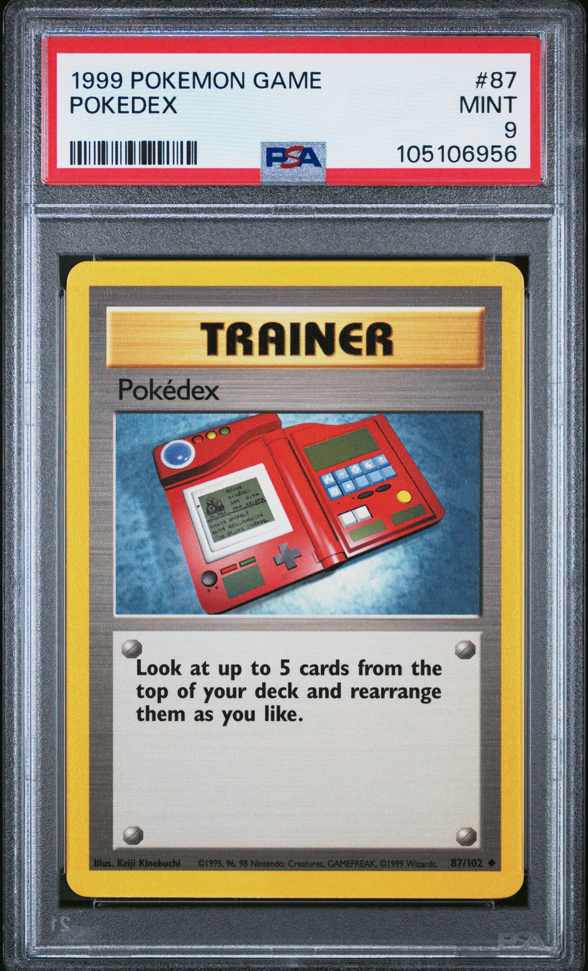 POKEDEX 87/102 Unlimited POKEMON GAME PSA9 MINT 9 PSA population 377 <a href=https://www.psacard.com/cert/105106956/psa>https://www.psacard.com/cert/105106956/psa</a>