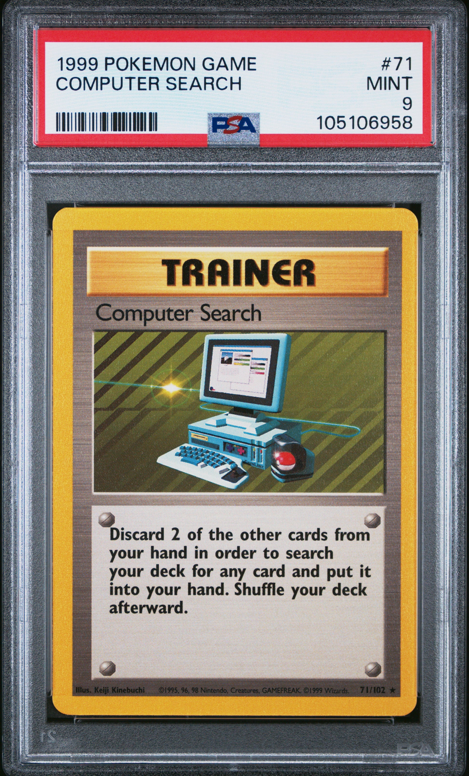 COMPUTER SEARCH 71/102 Unlimited POKEMON GAME PSA9 MINT 9 PSA population 338 <a href=https://www.psacard.com/cert/105106958/psa>https://www.psacard.com/cert/105106958/psa</a>
