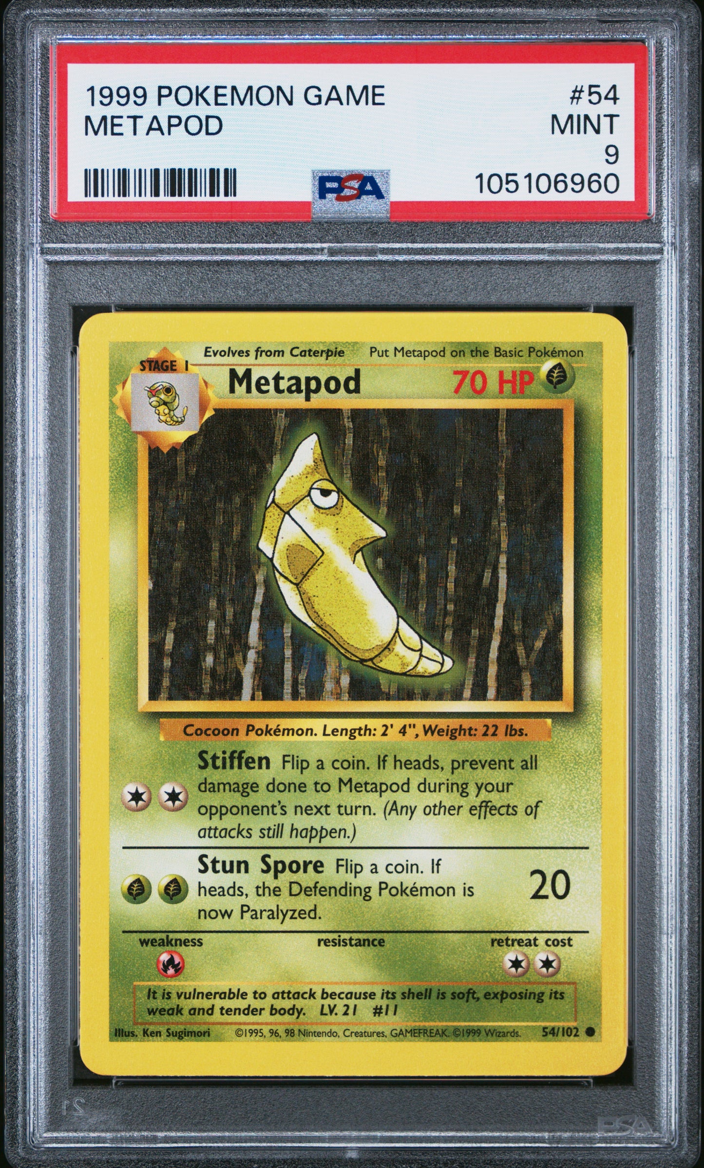 METAPOD 54/102 Unlimited POKEMON GAME PSA9 MINT 9 PSA population 459 <a href=https://www.psacard.com/cert/105106960/psa>https://www.psacard.com/cert/105106960/psa</a>