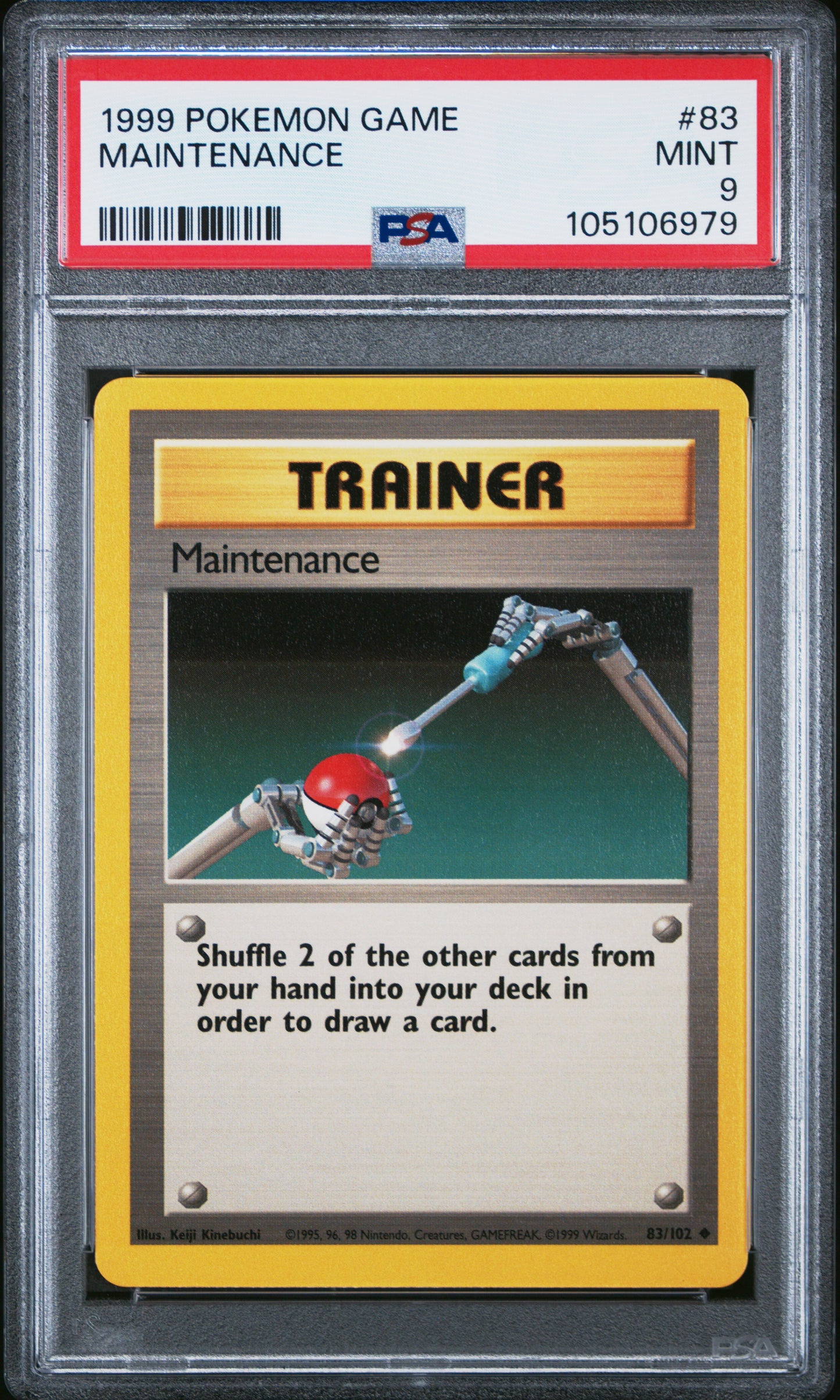 MAINTENANCE 83/102 Unlimited POKEMON GAME PSA9 MINT 9 PSA population 191 <a href=https://www.psacard.com/cert/105106979/psa>https://www.psacard.com/cert/105106979/psa</a>
