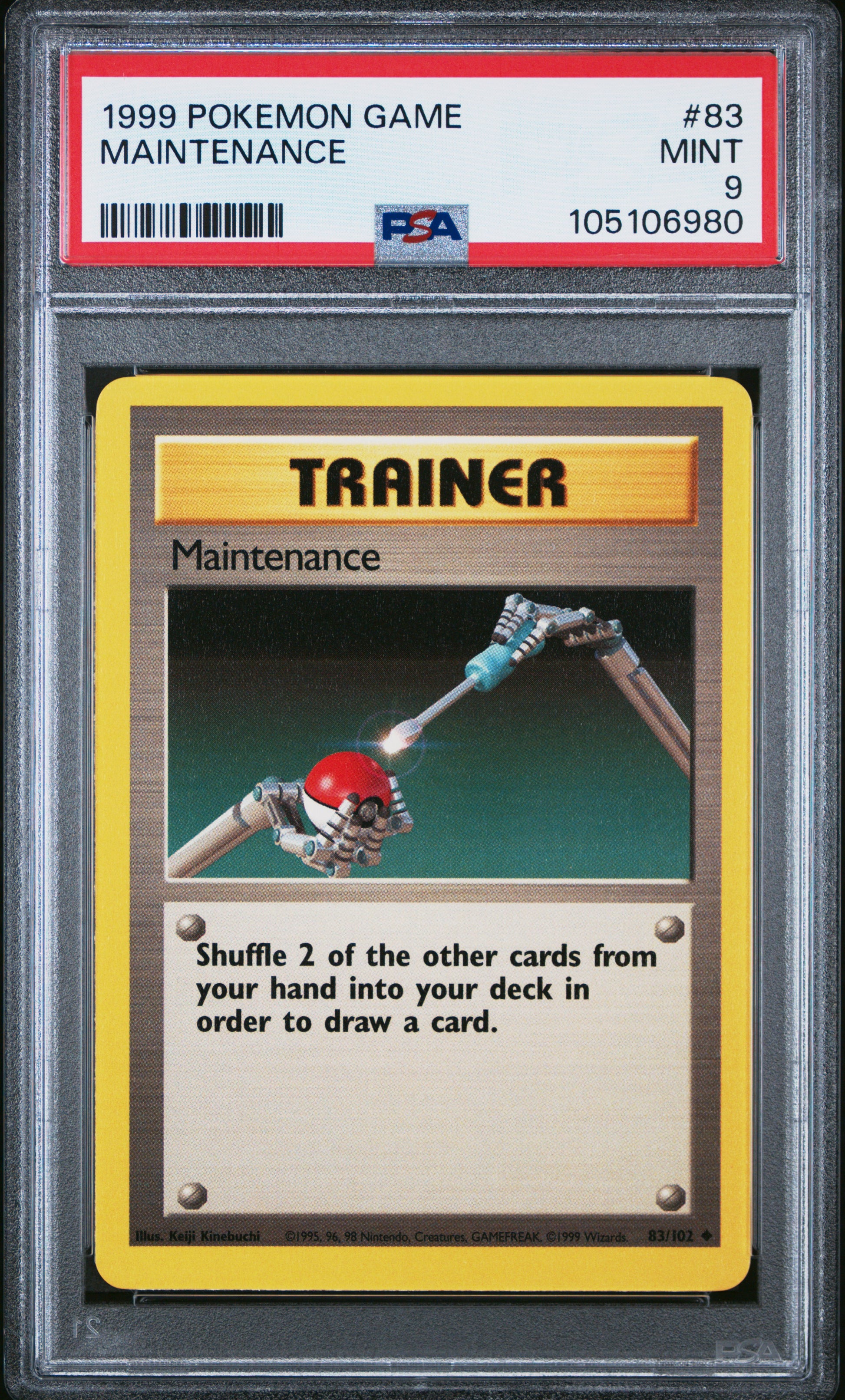 MAINTENANCE 83/102 Unlimited POKEMON GAME PSA9 MINT 9 PSA population 191 <a href=https://www.psacard.com/cert/105106980/psa>https://www.psacard.com/cert/105106980/psa</a>