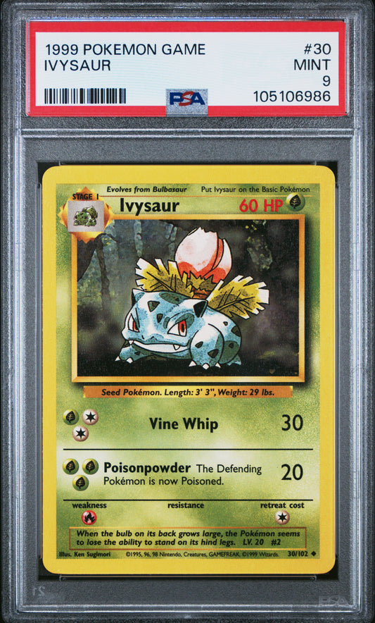IVYSAUR 320/102 Unlimited POKEMON GAME PSA9 MINT 9 PSA population 1880 <a href=https://www.psacard.com/cert/105106986/psa>https://www.psacard.com/cert/105106986/psa</a>