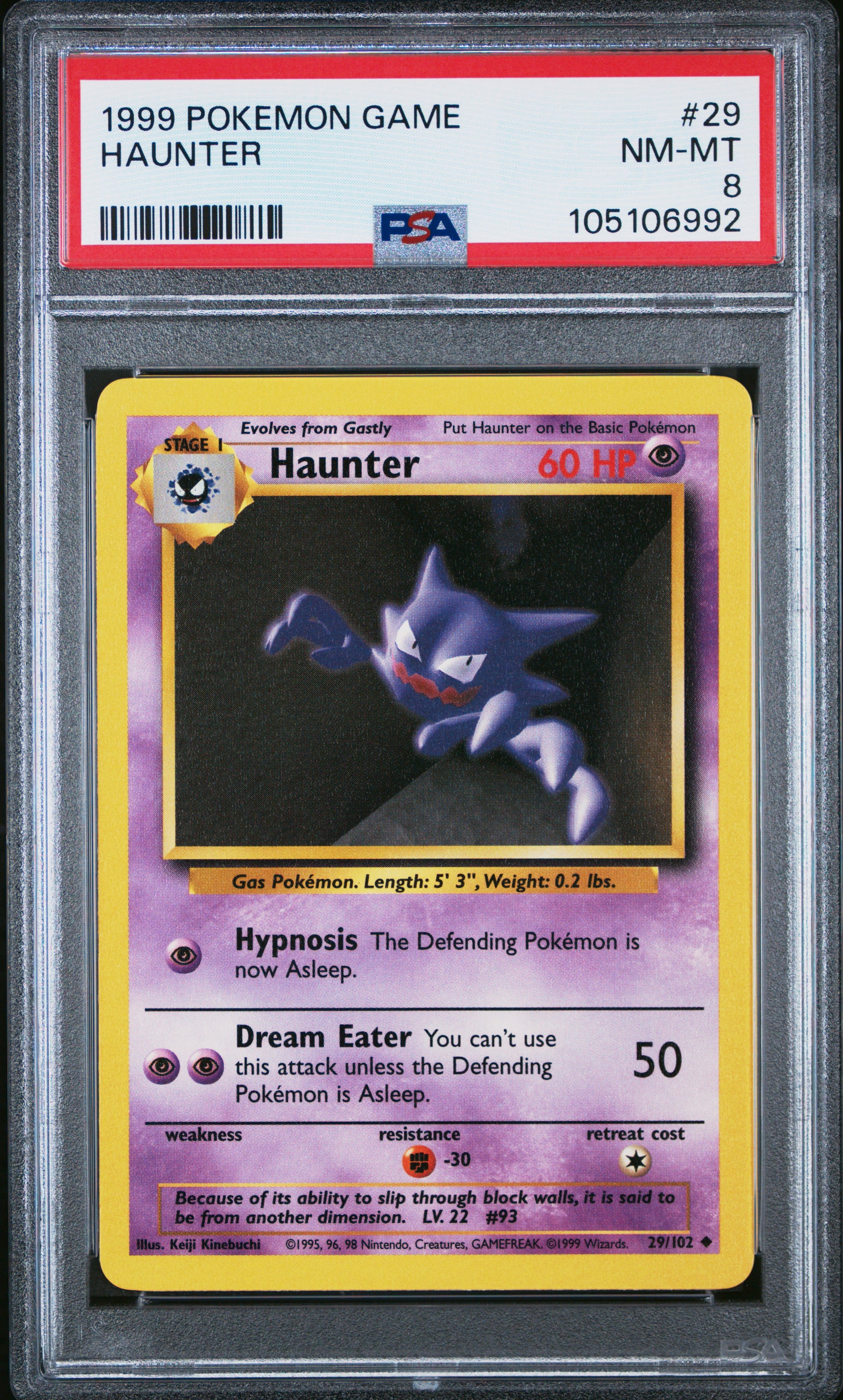HAUNTER 29/102 Unlimited POKEMON GAME PSA8 NM-MT 8 PSA population 285 <a href=https://www.psacard.com/cert/105106992/psa>https://www.psacard.com/cert/105106992/psa</a>