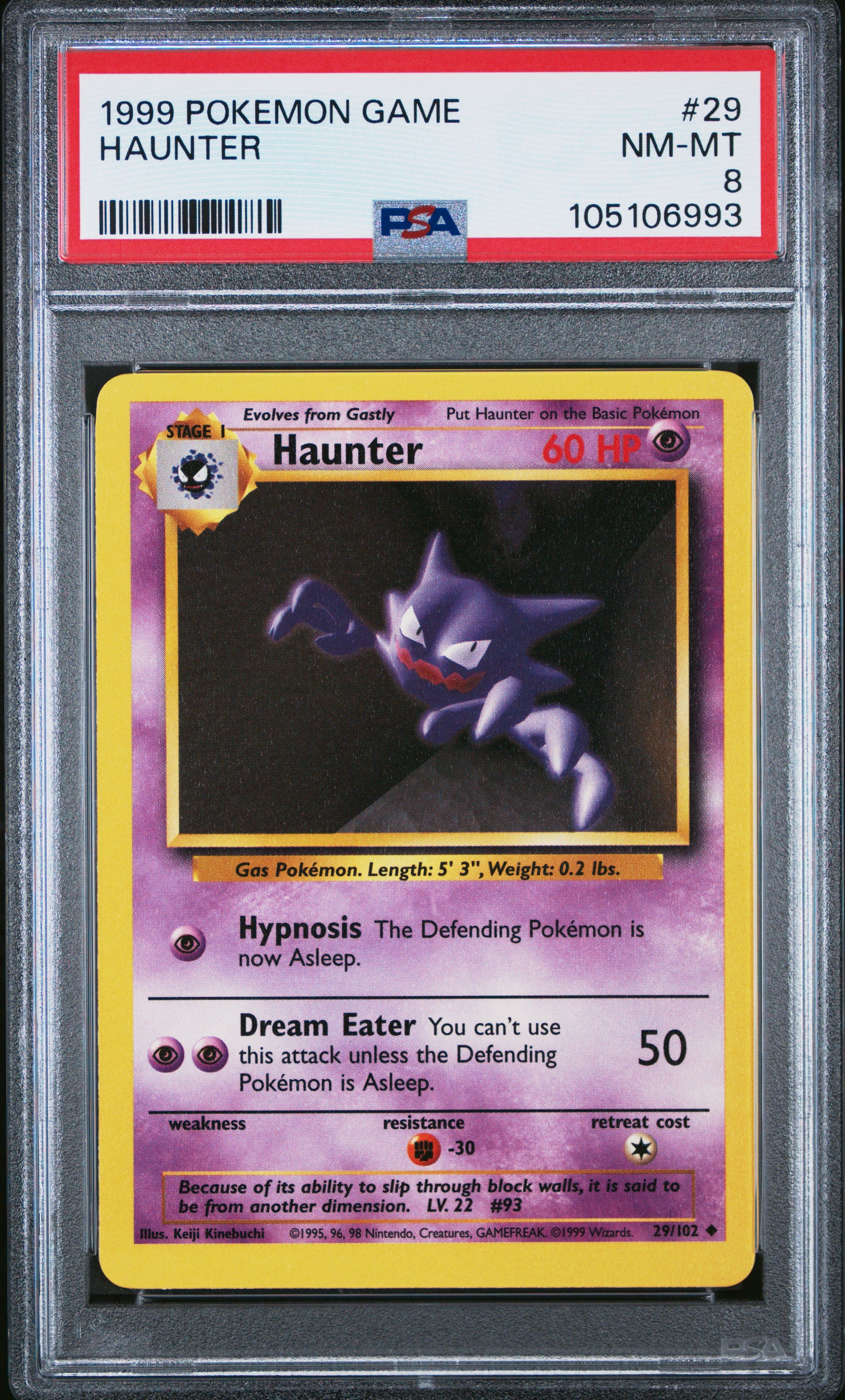 HAUNTER 29/102 Unlimited POKEMON GAME PSA8 NM-MT 8 PSA population 285 <a href=https://www.psacard.com/cert/105106993/psa>https://www.psacard.com/cert/105106993/psa</a>