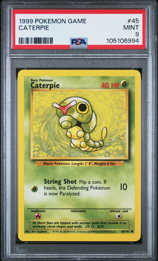CATERPIE 45/102 Unlimited POKEMON GAME PSA9 MINT 9 PSA population 495 <a href=https://www.psacard.com/cert/105106994/psa>https://www.psacard.com/cert/105106994/psa</a>