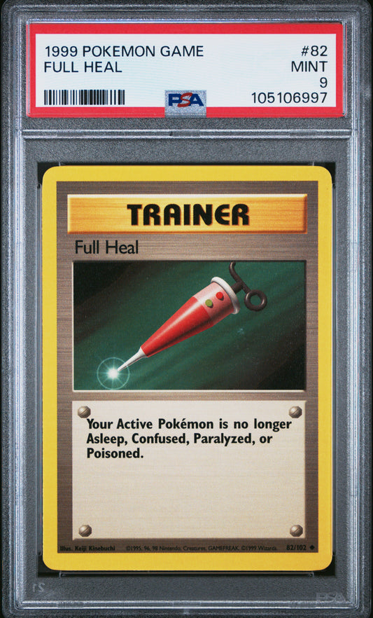 FULL HEAL 82/102 Unlimited POKEMON GAME PSA9 MINT 9 PSA population 224 <a href=https://www.psacard.com/cert/105106997/psa>https://www.psacard.com/cert/105106997/psa</a>