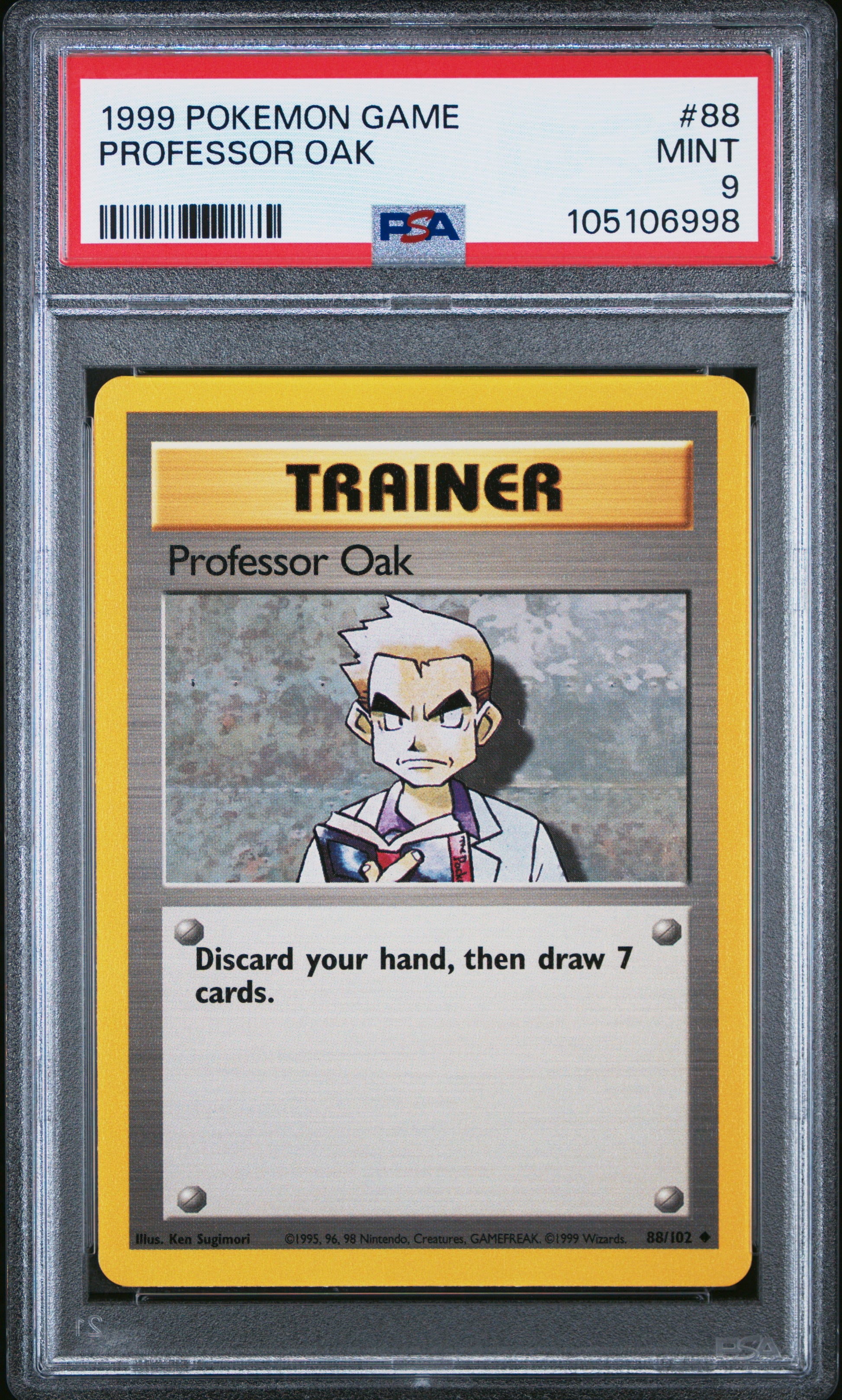 PROFESSOR OAK 88/102 Unlimited POKEMON GAME PSA9 MINT 9 PSA population 400 <a href=https://www.psacard.com/cert/105106998/psa>https://www.psacard.com/cert/105106998/psa</a>