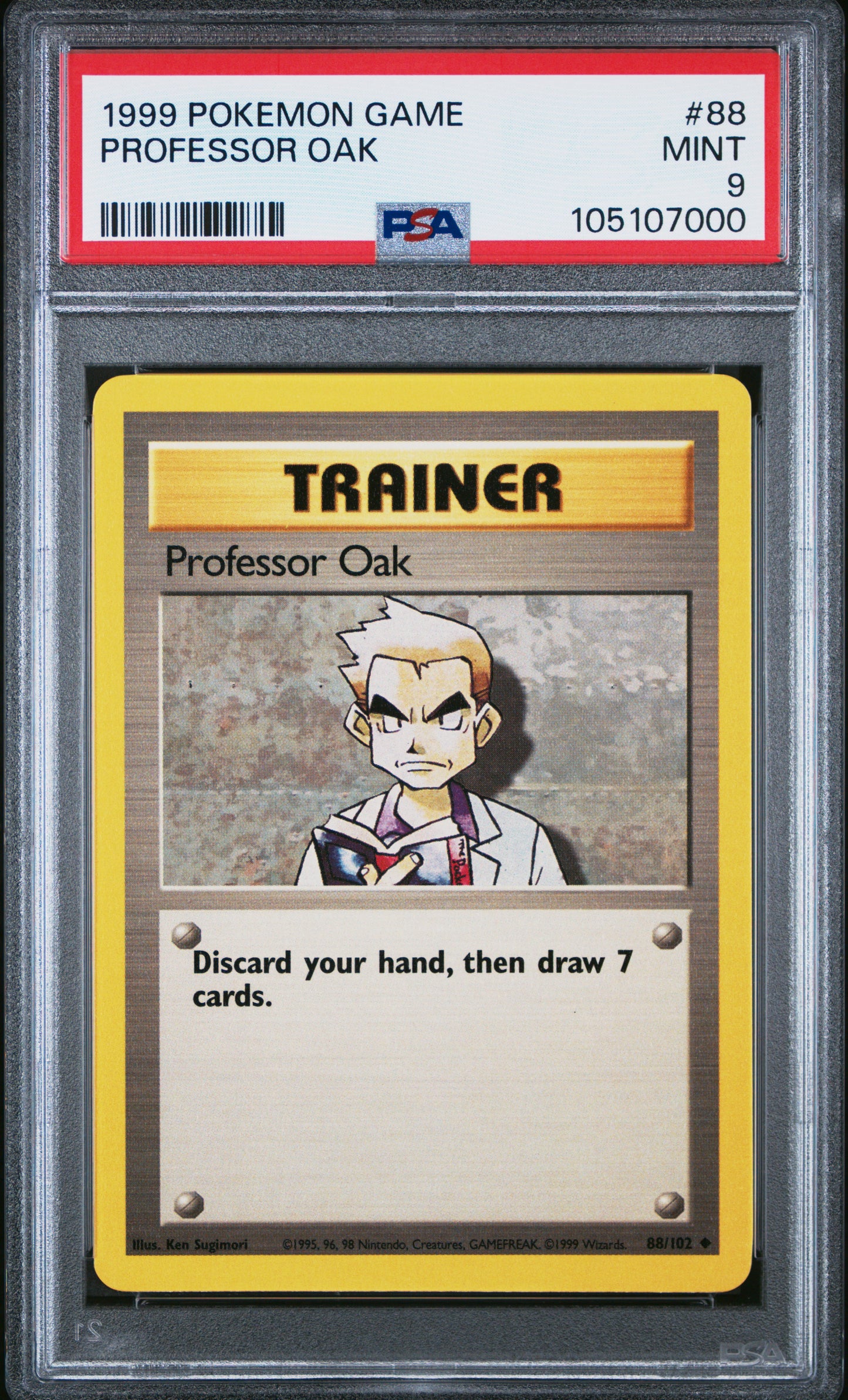 PROFESSOR OAK 88/102 Unlimited POKEMON GAME PSA9 MINT 9 PSA population 400 <a href=https://www.psacard.com/cert/105107000/psa>https://www.psacard.com/cert/105107000/psa</a>