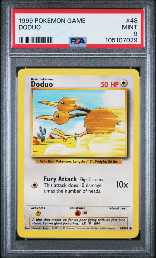 DODUO 48/102 Unlimited POKEMON GAME PSA9 MINT 9 PSA population 433 <a href=https://www.psacard.com/cert/105107029/psa>https://www.psacard.com/cert/105107029/psa</a>