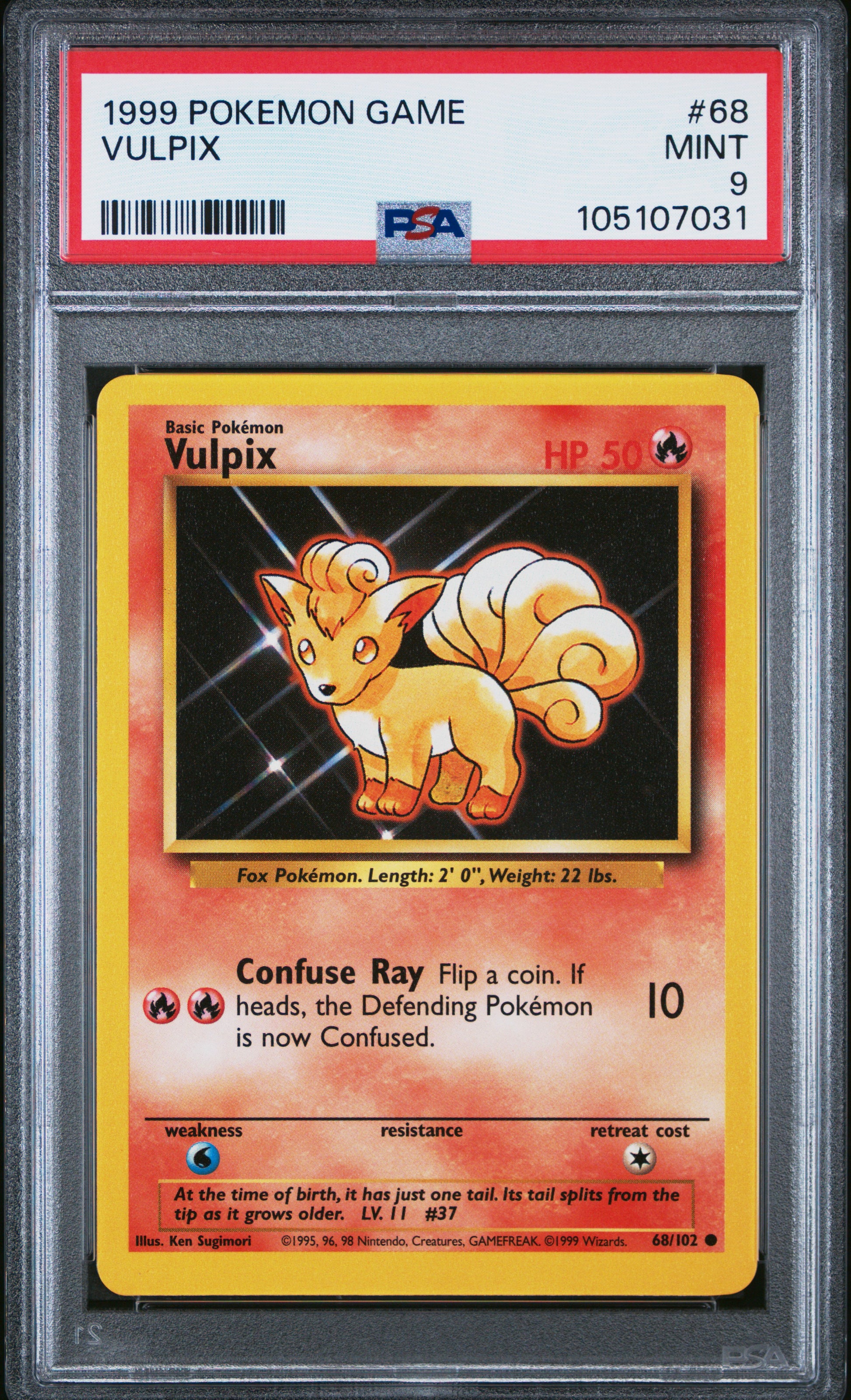 VULPIX 68/102 Unlimited POKEMON GAME PSA9 MINT 9 PSA population 878 <a href=https://www.psacard.com/cert/105107031/psa>https://www.psacard.com/cert/105107031/psa</a>