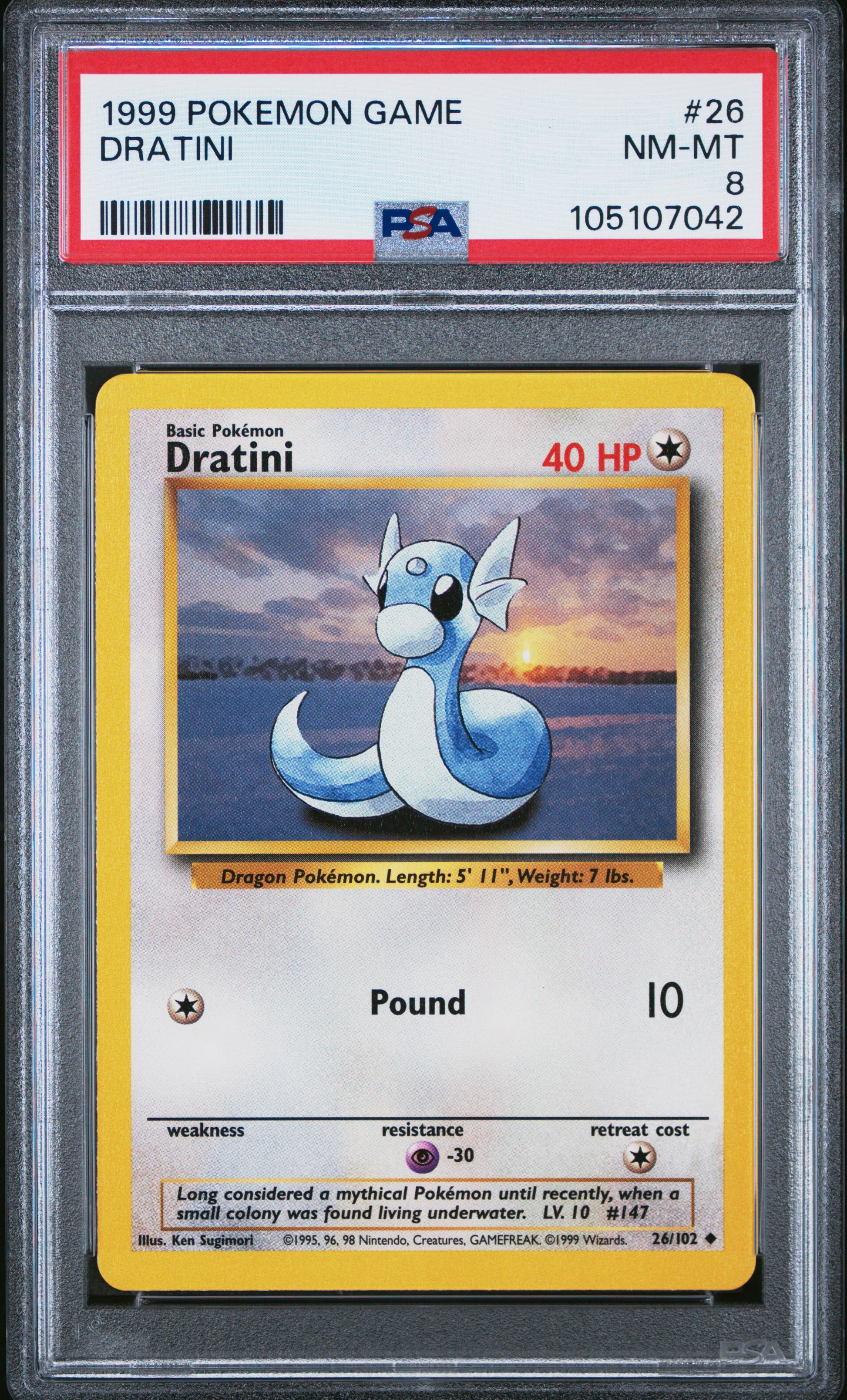 DRATINI 26/102 Unlimited POKEMON GAME PSA8 NM-MT 8 PSA population 363 <a href=https://www.psacard.com/cert/105107042/psa>https://www.psacard.com/cert/105107042/psa</a>