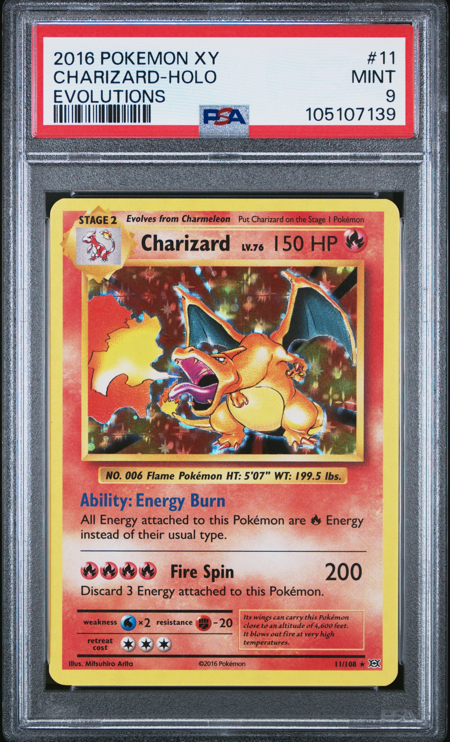 CHARIZARD-HOLO 11/108 Common POKEMON XY EVOLUTIONS EVOLUTIONS PSA9 MINT 9 PSA population 23226 <a href=https://www.psacard.com/cert/105107139/psa>https://www.psacard.com/cert/105107139/psa</a>