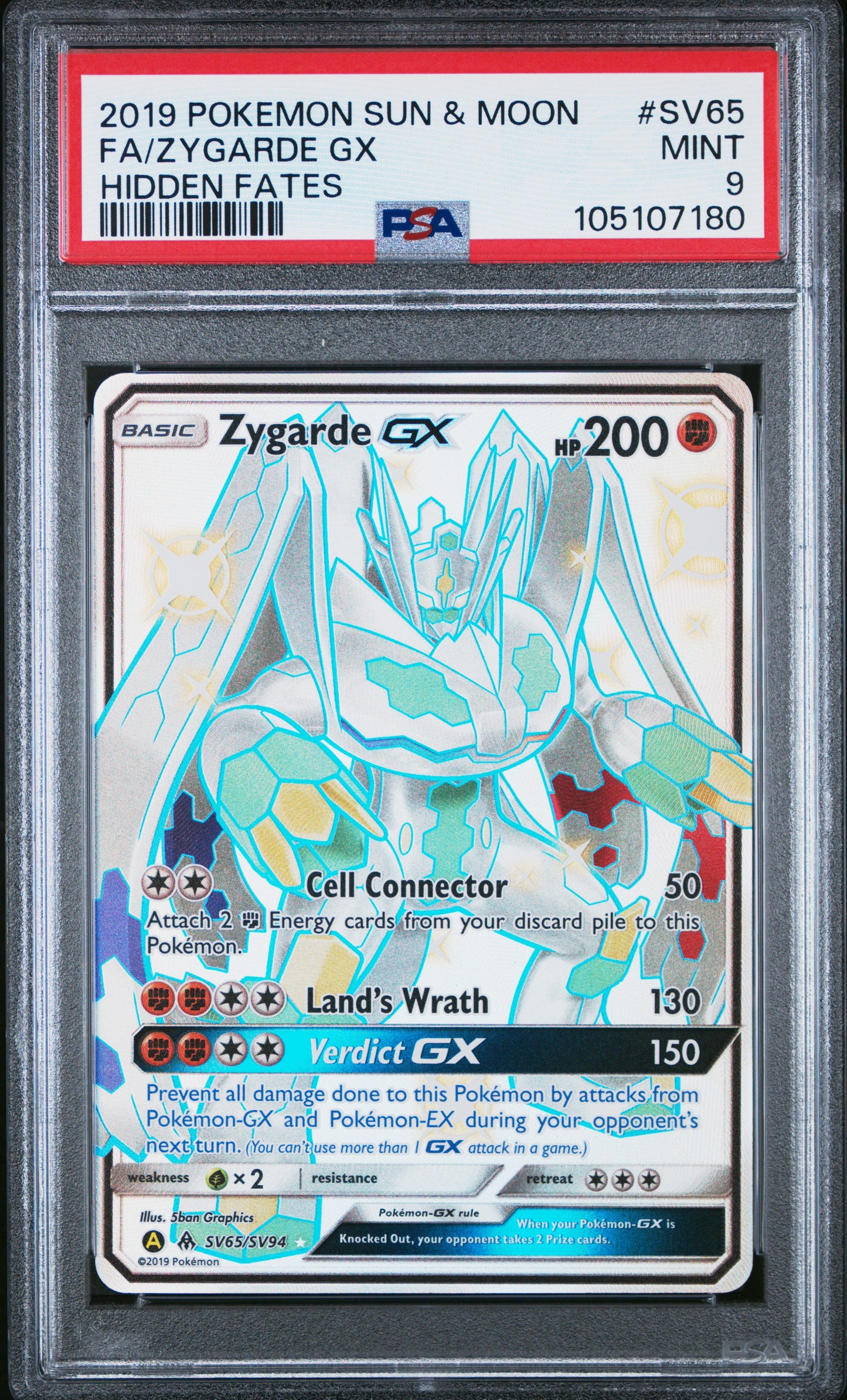 FA/ZYGARDE GX SV65/SV94 Common POKEMON SUN & MOON HIDDEN FATES HIDDEN FATES PSA9 MINT 9 PSA population 924 <a href=https://www.psacard.com/cert/105107180/psa>https://www.psacard.com/cert/105107180/psa</a>