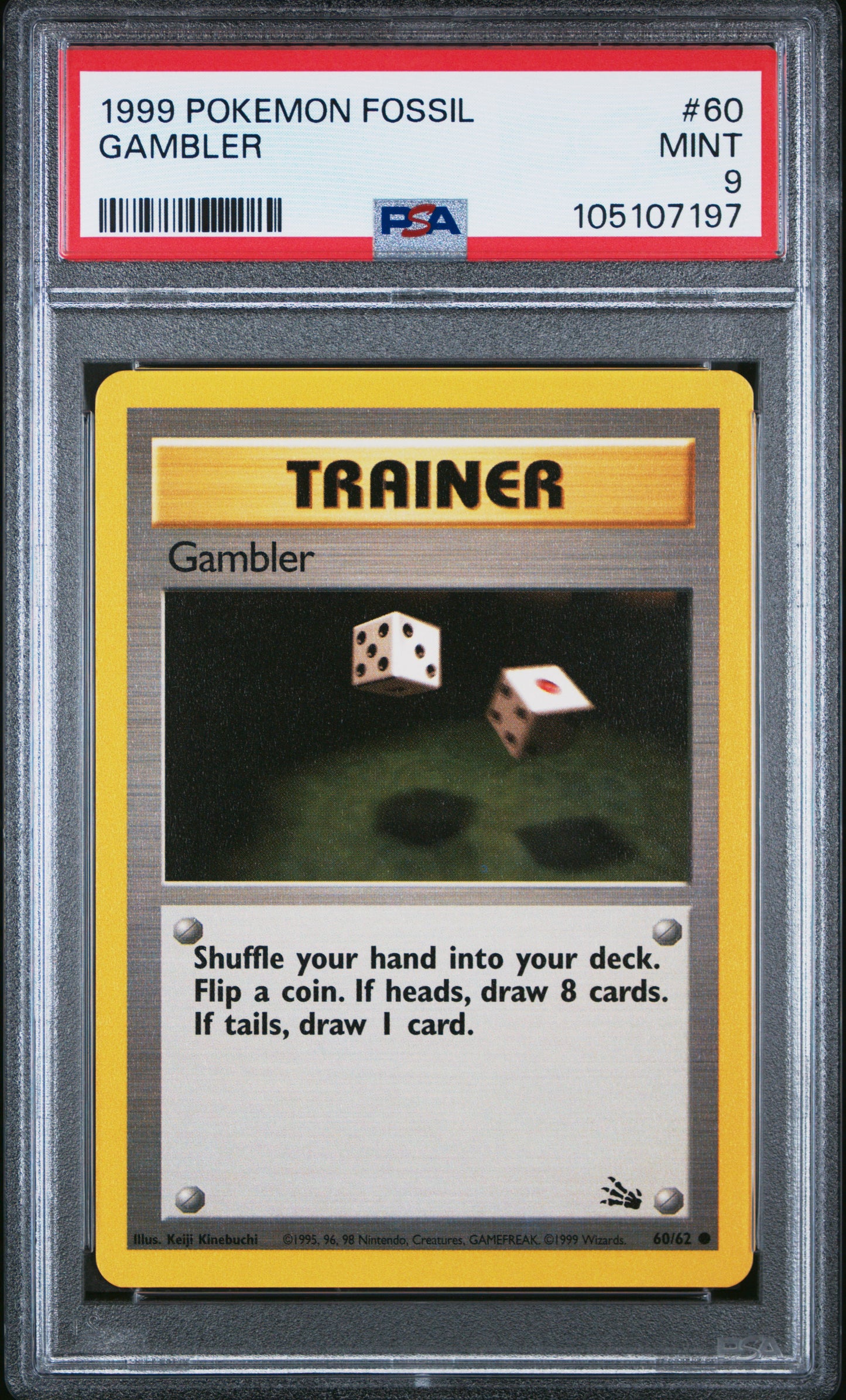 GAMBLER 60/102 Unlimited POKEMON FOSSIL PSA9 MINT 9 PSA population 148 <a href=https://www.psacard.com/cert/105107197/psa>https://www.psacard.com/cert/105107197/psa</a>