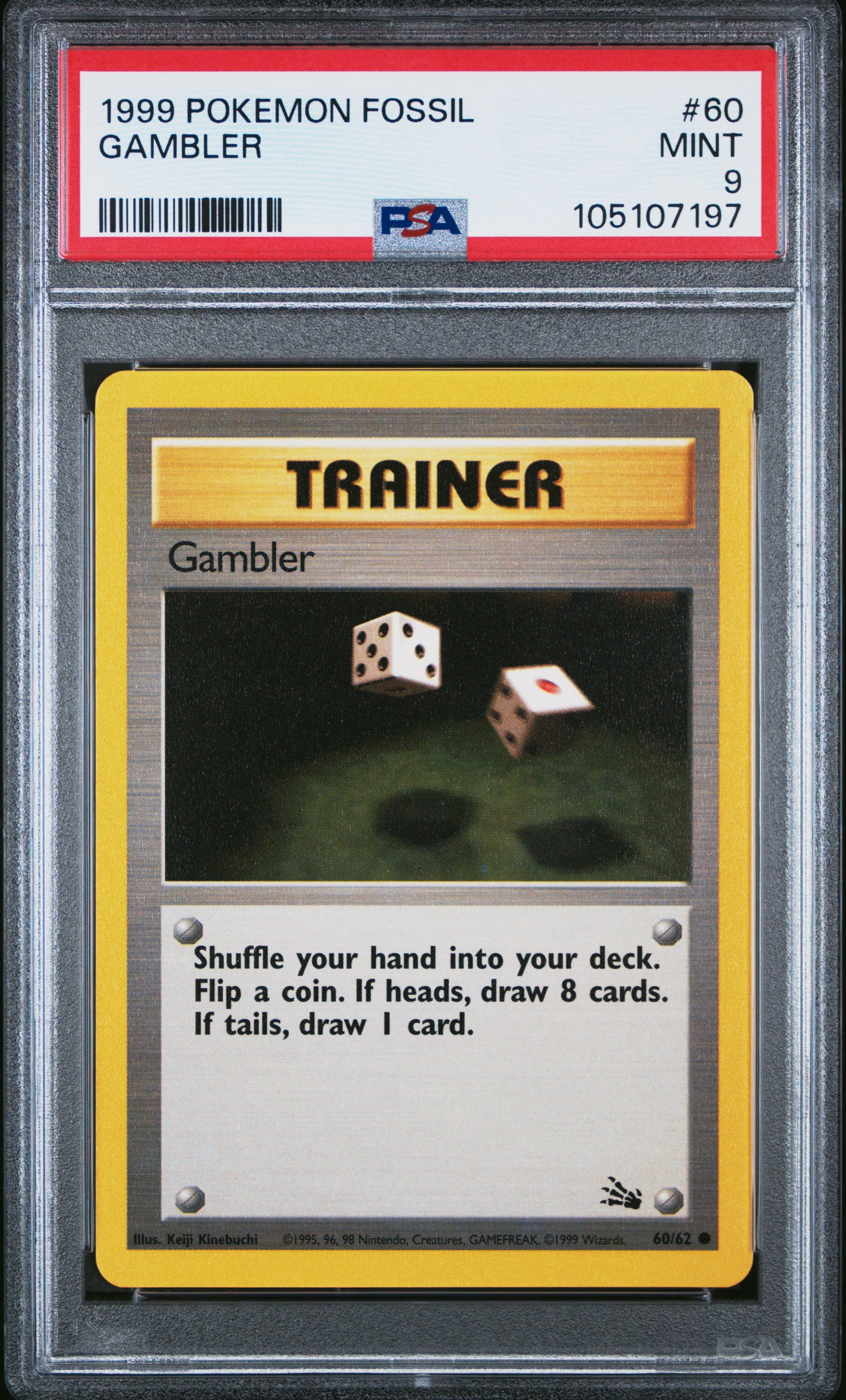 GAMBLER 60/102 Unlimited POKEMON FOSSIL PSA9 MINT 9 PSA population 148 <a href=https://www.psacard.com/cert/105107197/psa>https://www.psacard.com/cert/105107197/psa</a>