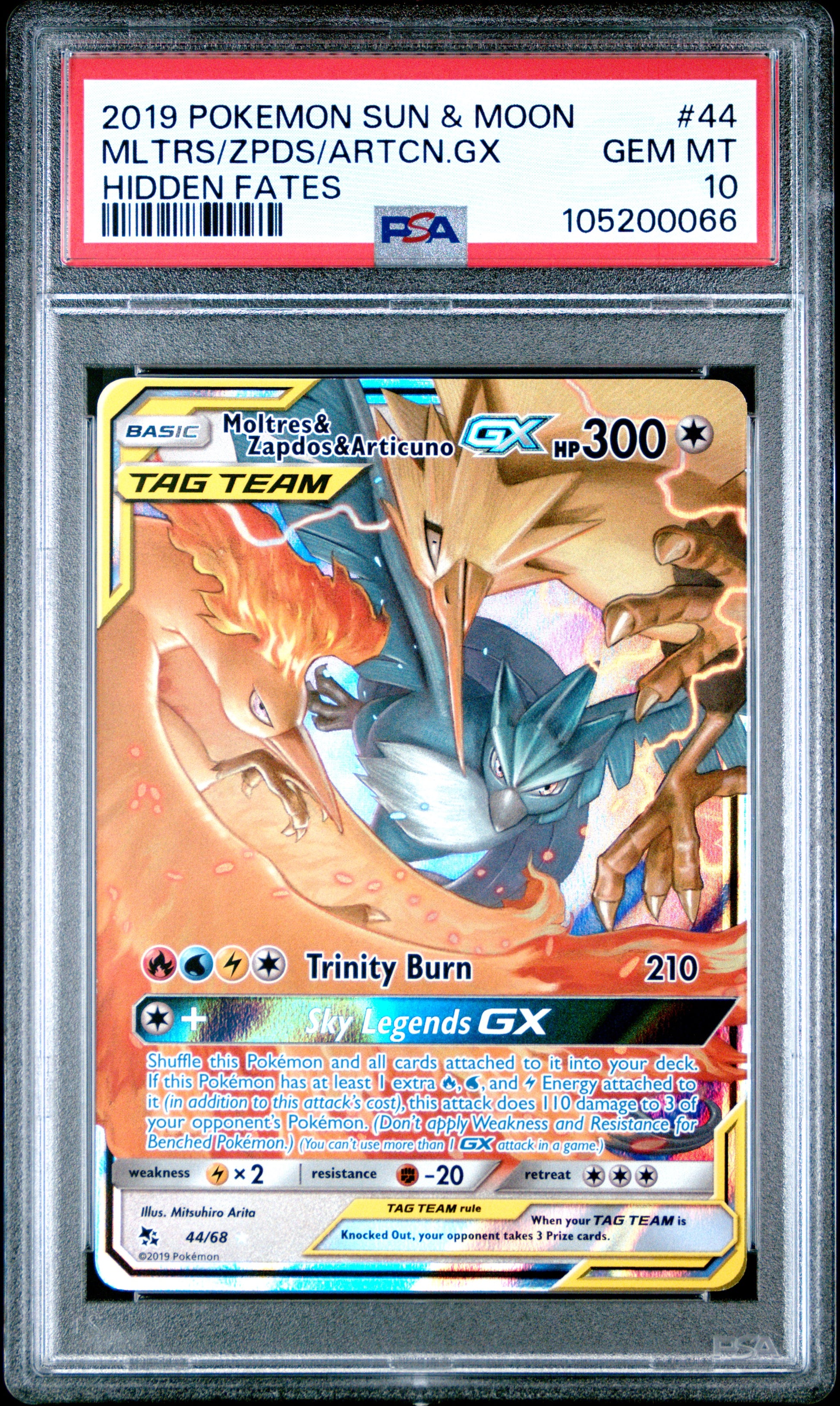 MLTRS/ZPDS/ARTCN.GX 44/68 Common POKEMON SUN & MOON HIDDEN FATES HIDDEN FATES PSA10 GEM MT 10 PSA population 8118 <a href=https://www.psacard.com/cert/105200066/psa>https://www.psacard.com/cert/105200066/psa</a>