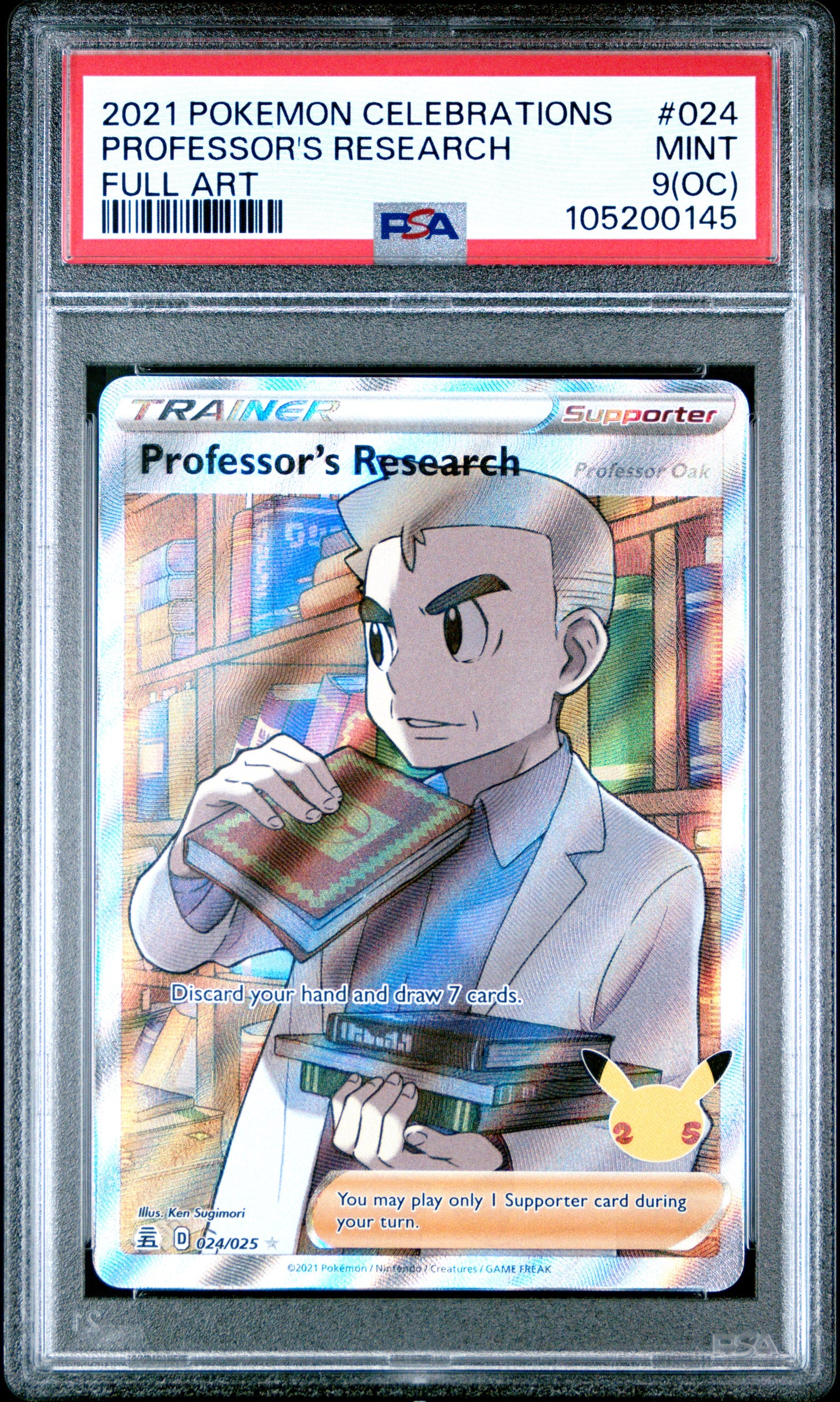 PROFESSOR'S RESEARCH 24/25 Common POKEMON CELEBRATIONS FULL ART PSA9 MINT 9 (OC) PSA population 635 <a href=https://www.psacard.com/cert/105200145/psa>https://www.psacard.com/cert/105200145/psa</a>