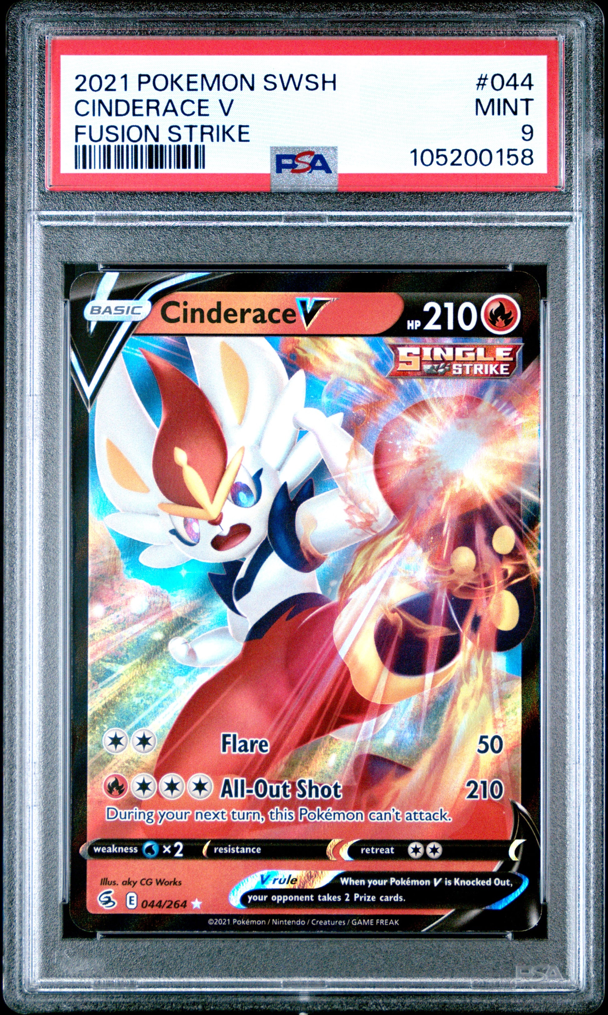 CINDERACE V 44/264 Common POKEMON SWORD & SHIELD FUSION STRIKE FUSION STRIKE PSA9 MINT 9 PSA population 45 <a href=https://www.psacard.com/cert/105200158/psa>https://www.psacard.com/cert/105200158/psa</a>