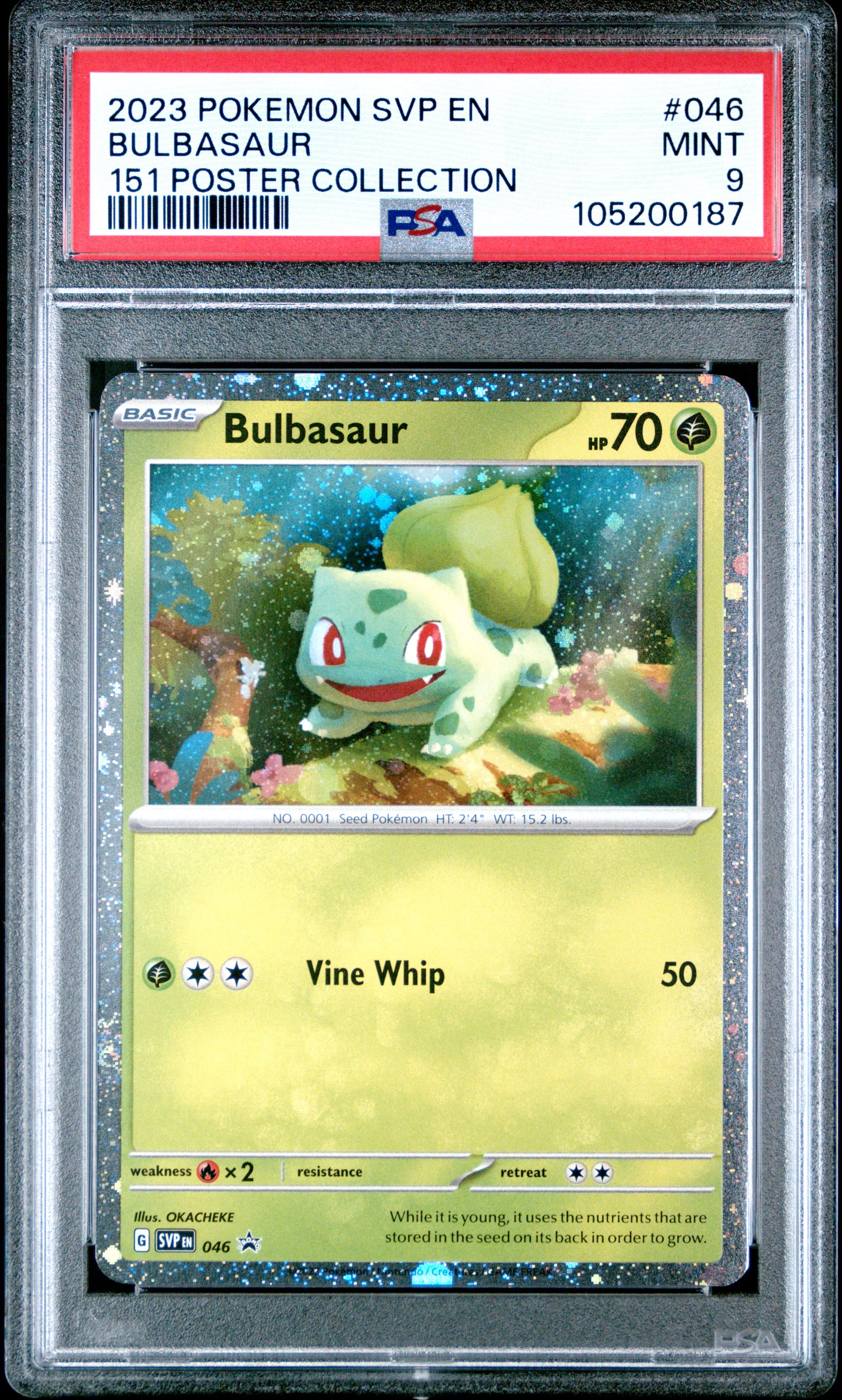 BULBASAUR 46/SVP Common POKEMON SVP EN-SV BLACK STAR PROMO 151 POSTER COLLECTION PSA8 NM-MT 8 PSA population 325 <a href=https://www.psacard.com/cert/105200187/psa>https://www.psacard.com/cert/105200187/psa</a>