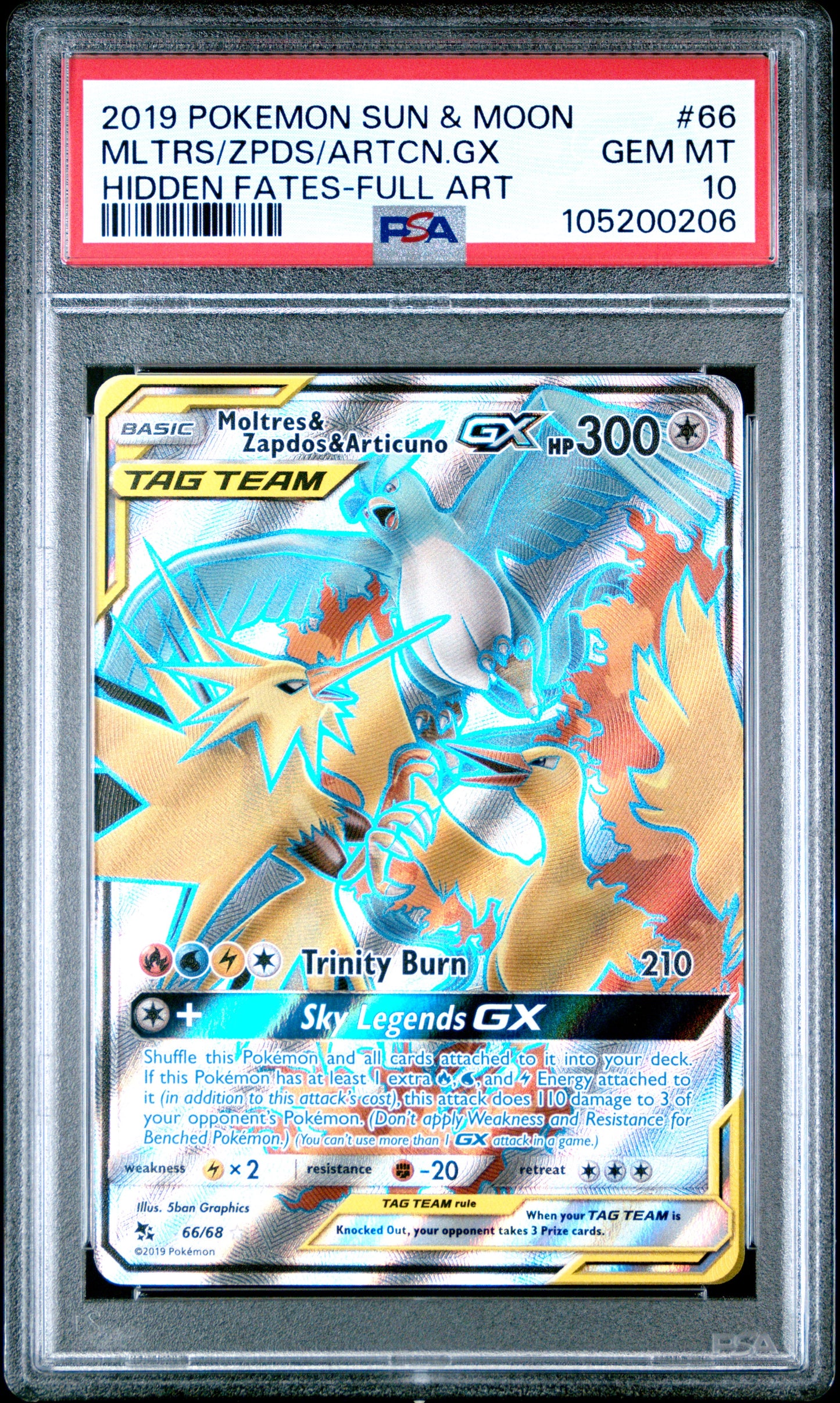 MLTRS/ZPDS/ARTCN.GX 66/68 Common POKEMON SUN & MOON HIDDEN FATES HIDDEN FATES-FULL ART PSA10 GEM MT 10 PSA population 6724 <a href=https://www.psacard.com/cert/105200206/psa>https://www.psacard.com/cert/105200206/psa</a>