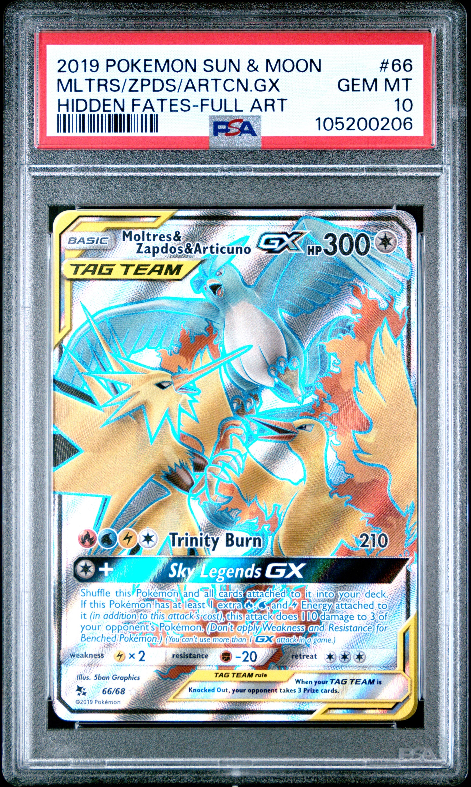 MLTRS/ZPDS/ARTCN.GX 66/68 Common POKEMON SUN & MOON HIDDEN FATES HIDDEN FATES-FULL ART PSA10 GEM MT 10 PSA population 6724 <a href=https://www.psacard.com/cert/105200206/psa>https://www.psacard.com/cert/105200206/psa</a>