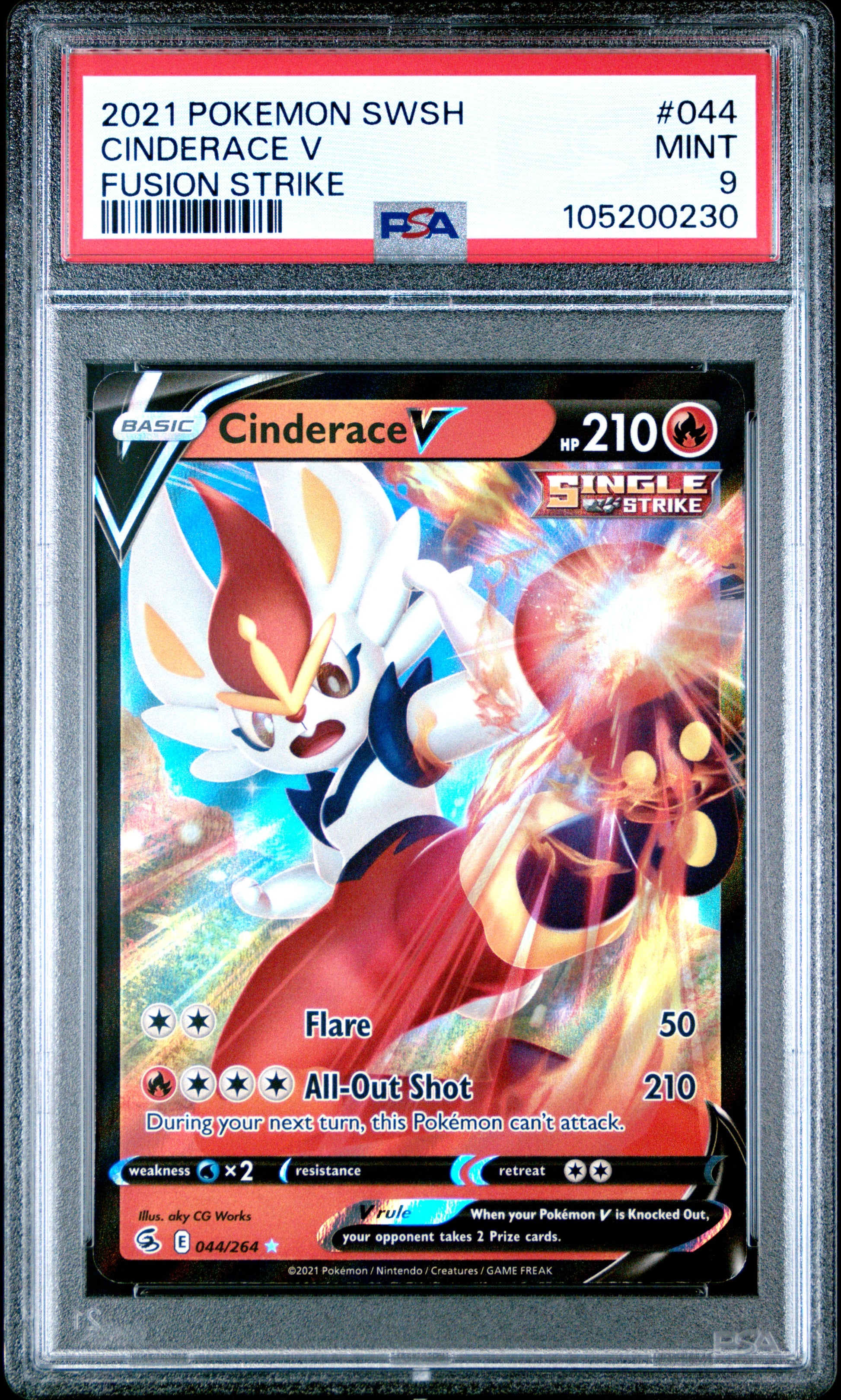 CINDERACE V 44/264 Common POKEMON SWORD & SHIELD FUSION STRIKE FUSION STRIKE PSA9 MINT 9 PSA population 45 <a href=https://www.psacard.com/cert/105200230/psa>https://www.psacard.com/cert/105200230/psa</a>
