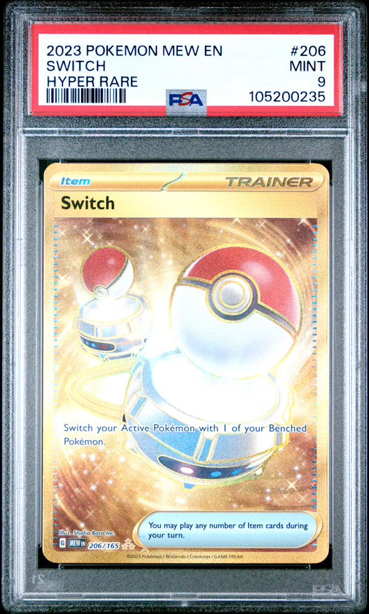 SWITCH 206/165 Common POKEMON MEW EN-151 HYPER RARE PSA9 MINT 9 PSA population 895 <a href=https://www.psacard.com/cert/105200235/psa>https://www.psacard.com/cert/105200235/psa</a>