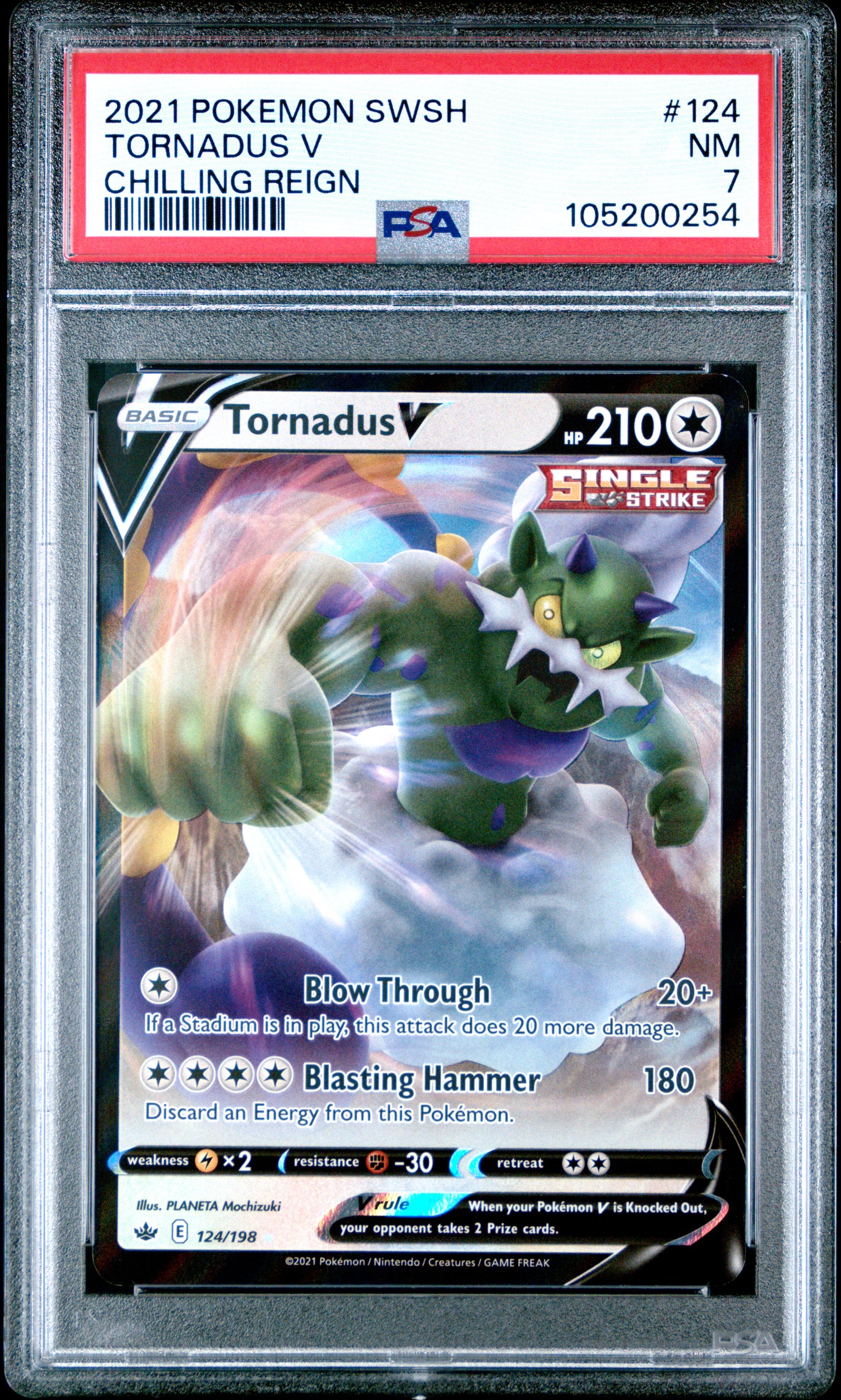TORNADUS V 124/198 Common POKEMON SWORD & SHIELD CHILLING REIGN CHILLING REIGN PSA7 NM 7 PSA population 4 <a href=https://www.psacard.com/cert/105200254/psa>https://www.psacard.com/cert/105200254/psa</a>
