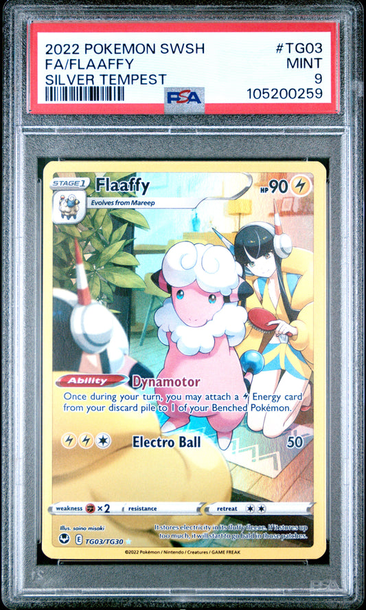 FA/FLAAFFY TG03/TG30 Common POKEMON SWORD & SHIELD SILVER TEMPEST SILVER TEMPEST PSA9 MINT 9 PSA population 491 <a href=https://www.psacard.com/cert/105200259/psa>https://www.psacard.com/cert/105200259/psa</a>