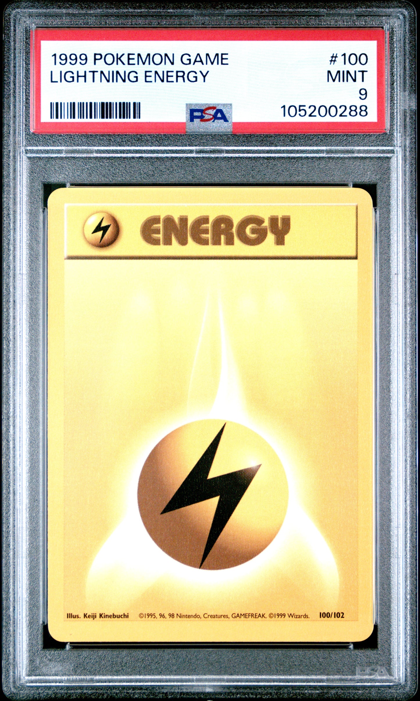 LIGHTNING ENERGY 100/102 Unlimited POKEMON GAME PSA9 MINT 9 PSA population 496 <a href=https://www.psacard.com/cert/105200288/psa>https://www.psacard.com/cert/105200288/psa</a>