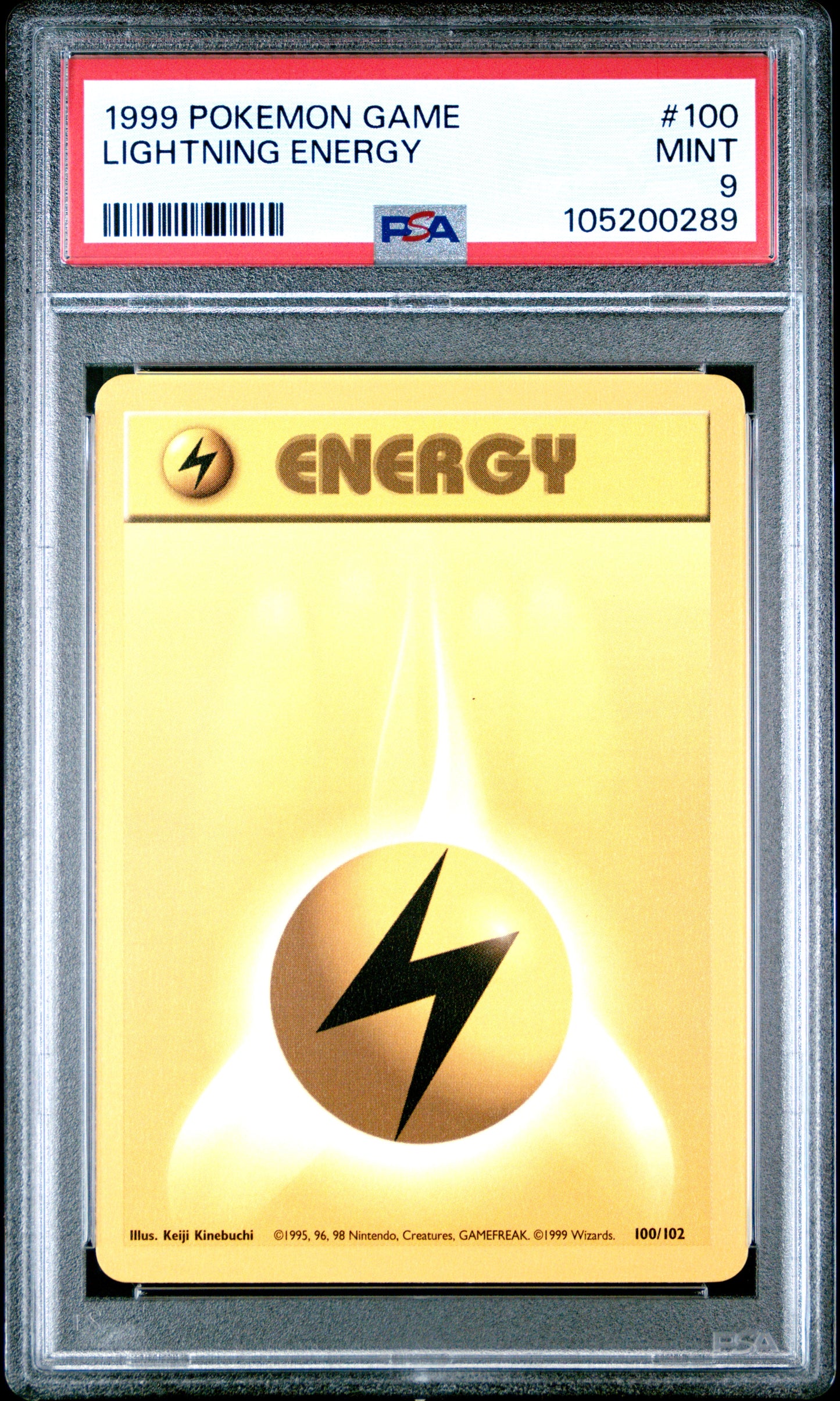 LIGHTNING ENERGY 100/102 Unlimited POKEMON GAME PSA9 MINT 9 PSA population 496 <a href=https://www.psacard.com/cert/105200289/psa>https://www.psacard.com/cert/105200289/psa</a>