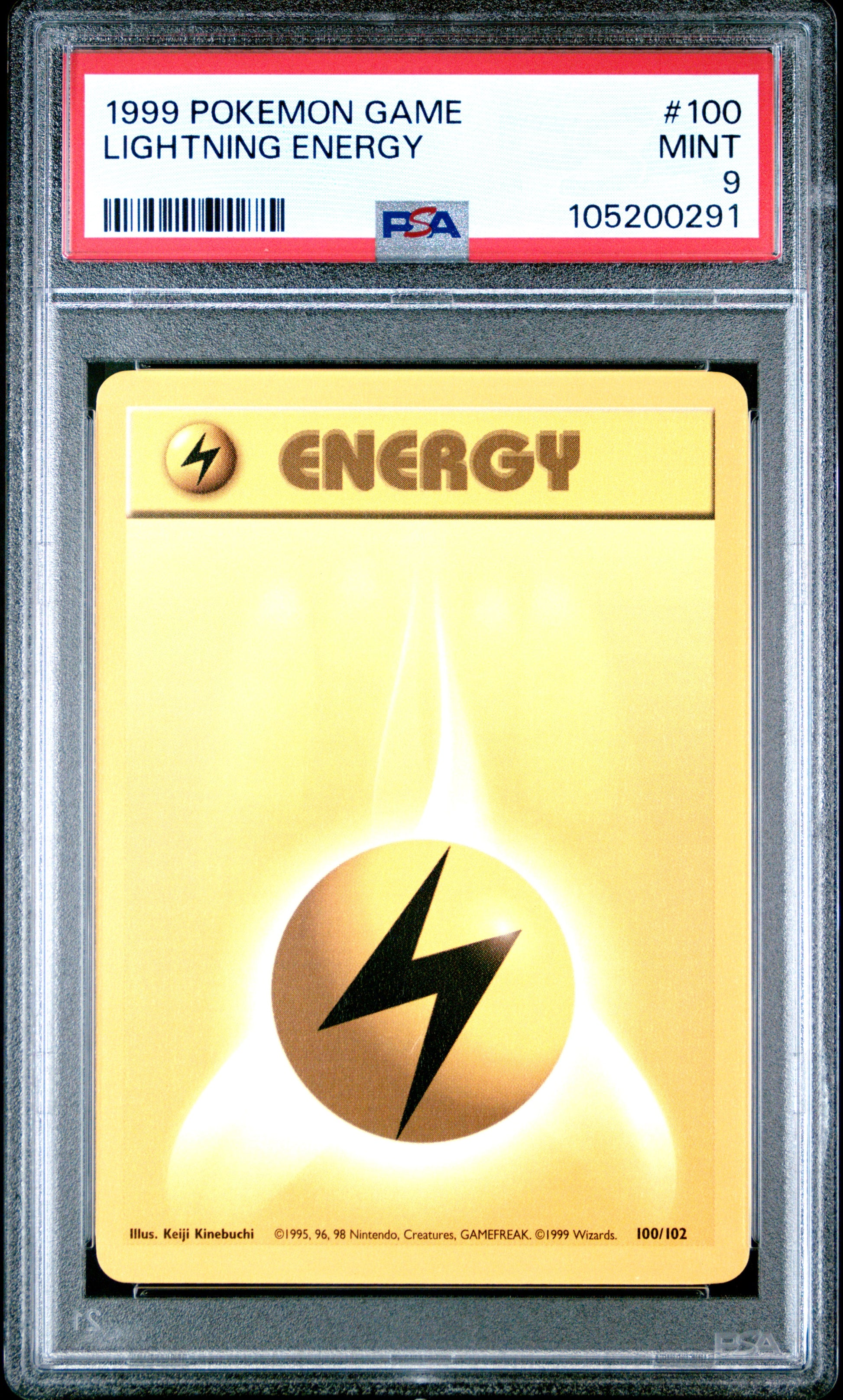 LIGHTNING ENERGY 100/102 Unlimited POKEMON GAME PSA9 MINT 9 PSA population 496 <a href=https://www.psacard.com/cert/105200291/psa>https://www.psacard.com/cert/105200291/psa</a>