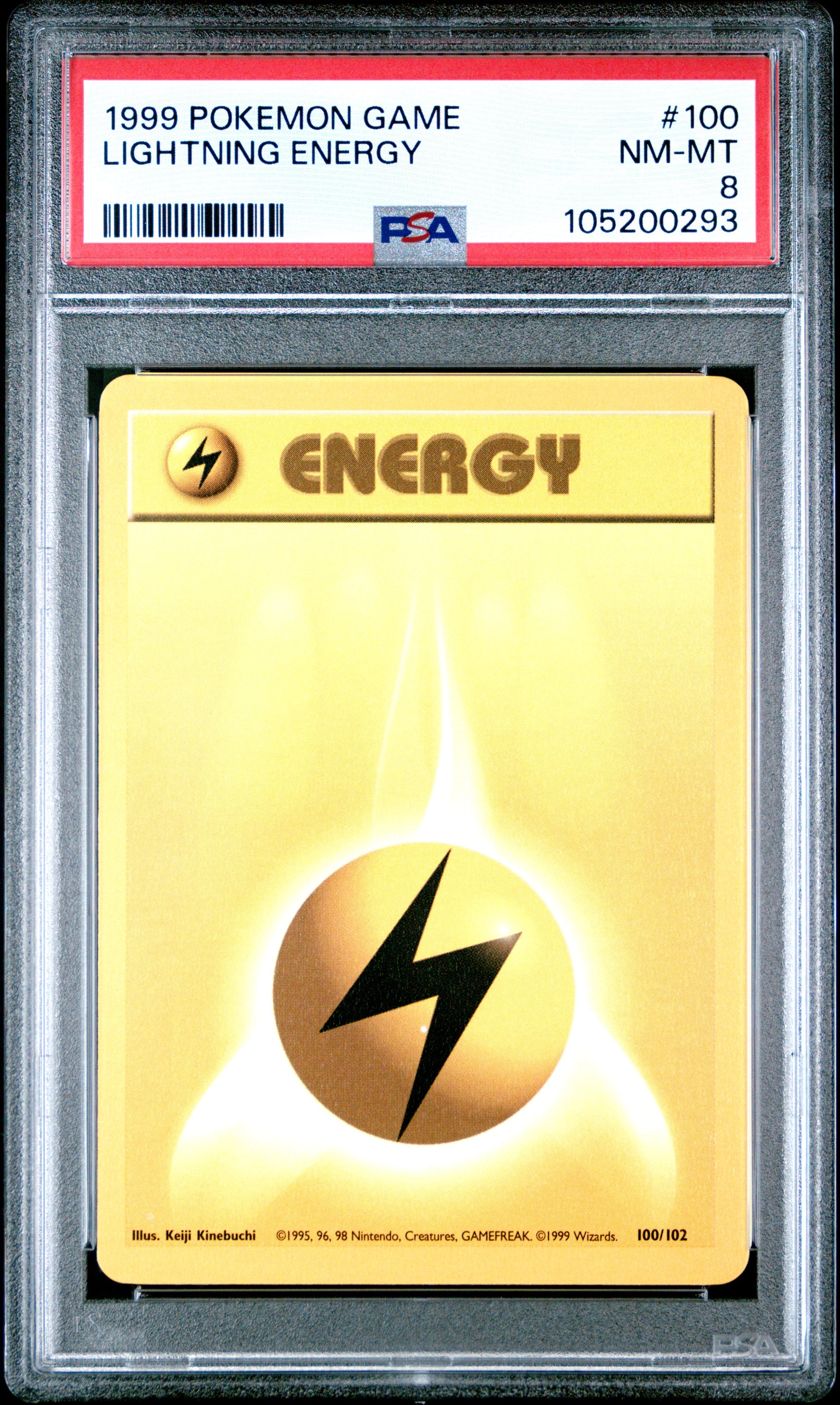 LIGHTNING ENERGY 100/102 Unlimited POKEMON GAME PSA8 NM-MT 8 PSA population 171 <a href=https://www.psacard.com/cert/105200293/psa>https://www.psacard.com/cert/105200293/psa</a>