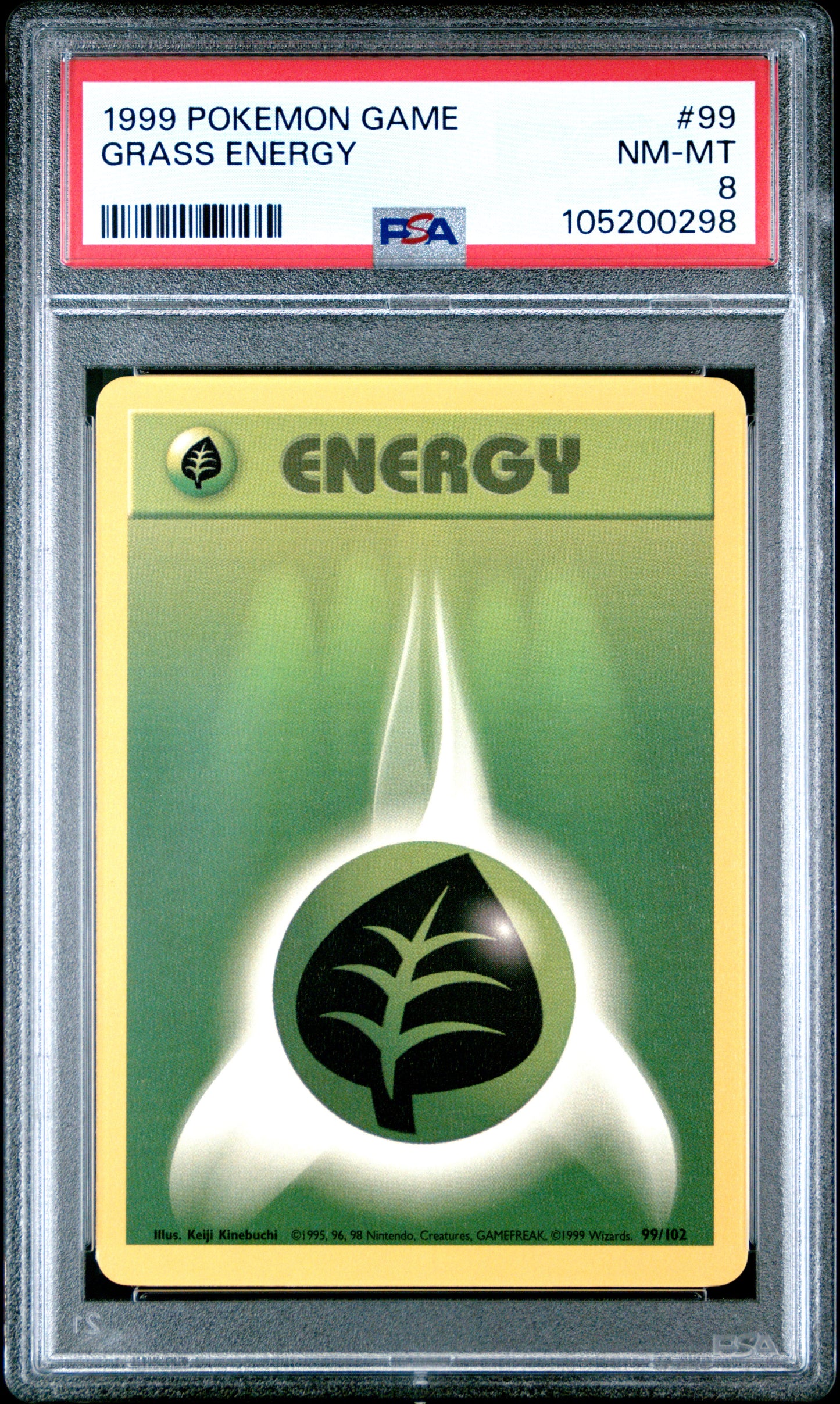 GRASS ENERGY 99/102 Unlimited POKEMON GAME PSA8 NM-MT 8 PSA population 156 <a href=https://www.psacard.com/cert/105200298/psa>https://www.psacard.com/cert/105200298/psa</a>
