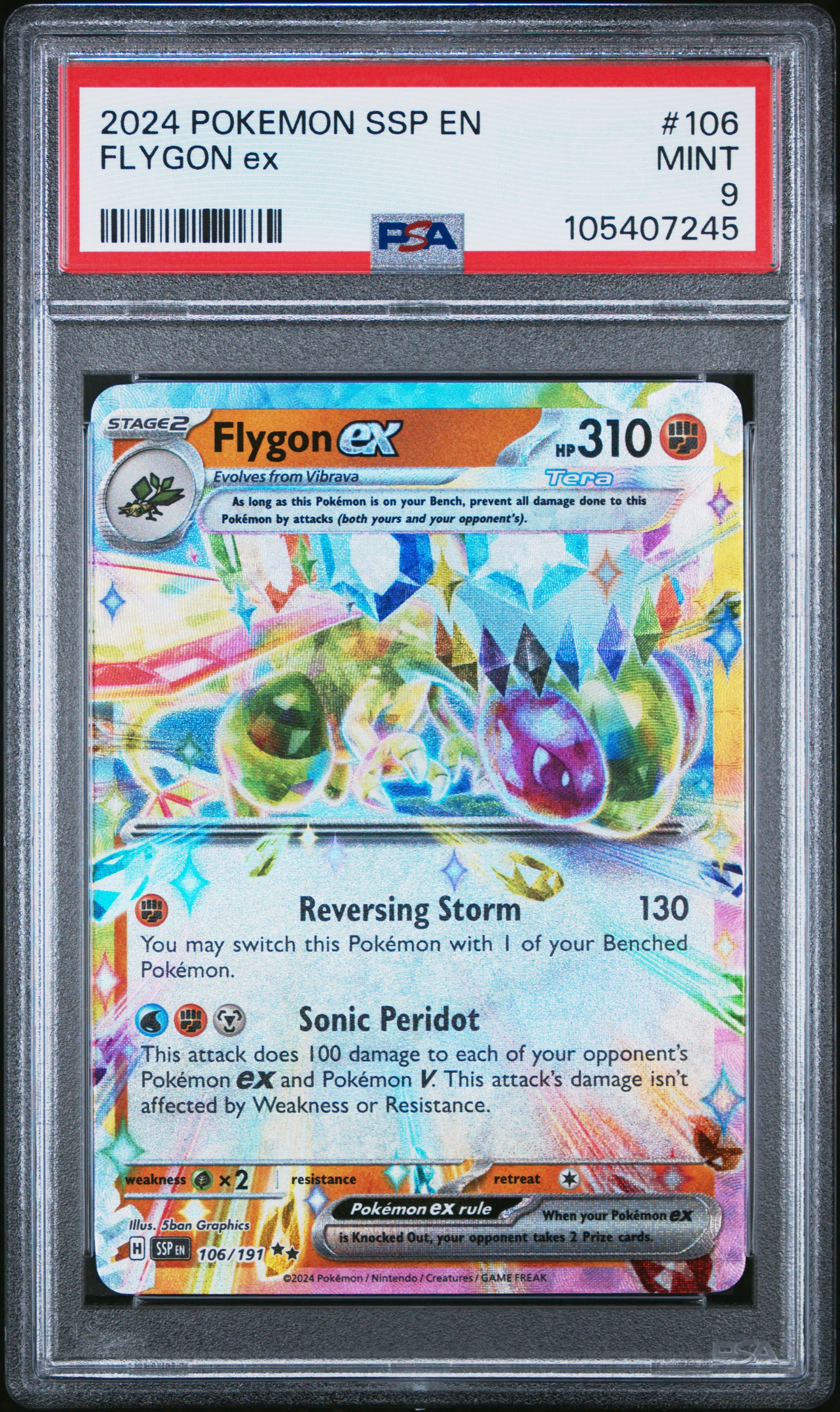 FLYGON EX 106/191 Common POKEMON SSP EN-SURGING SPARKS PSA9 MINT 9 PSA population 184 <a href=https://www.psacard.com/cert/105407245/psa>https://www.psacard.com/cert/105407245/psa</a>