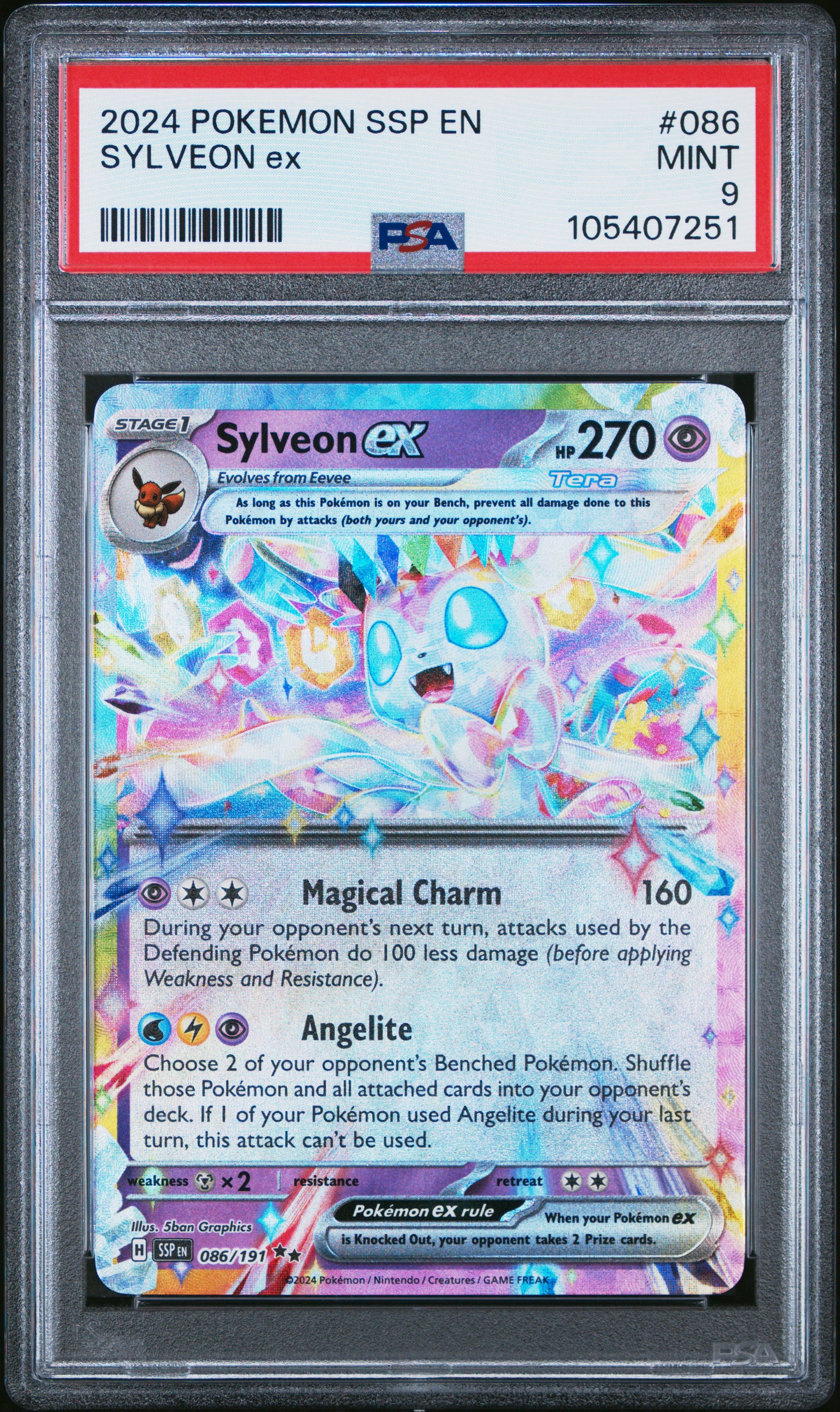 SYLVEON EX 86/191 Common POKEMON SSP EN-SURGING SPARKS PSA9 MINT 9 PSA population 797 <a href=https://www.psacard.com/cert/105407251/psa>https://www.psacard.com/cert/105407251/psa</a>