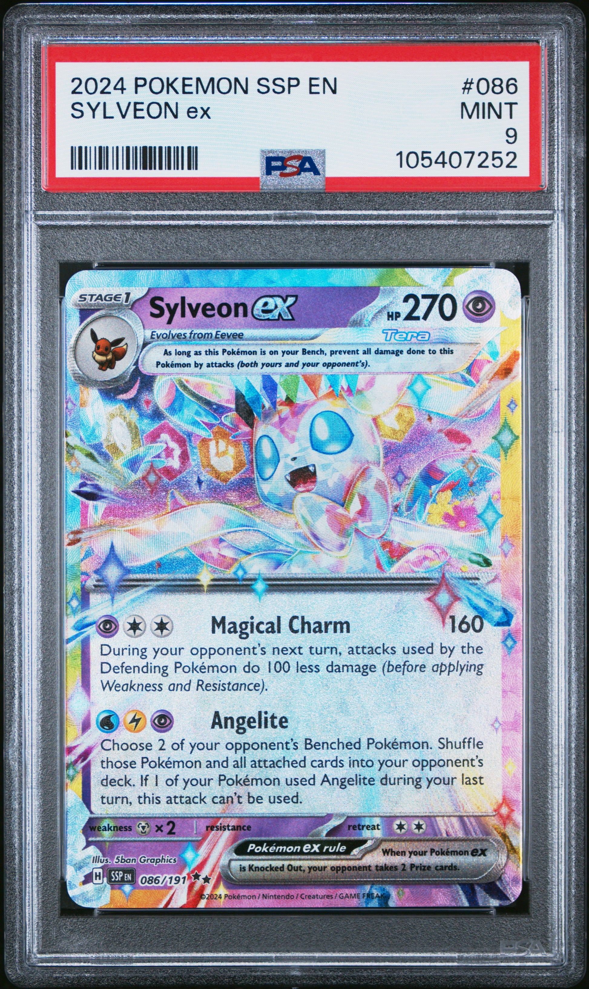 SYLVEON EX 86/191 Common POKEMON SSP EN-SURGING SPARKS PSA9 MINT 9 PSA population 797 <a href=https://www.psacard.com/cert/105407252/psa>https://www.psacard.com/cert/105407252/psa</a>