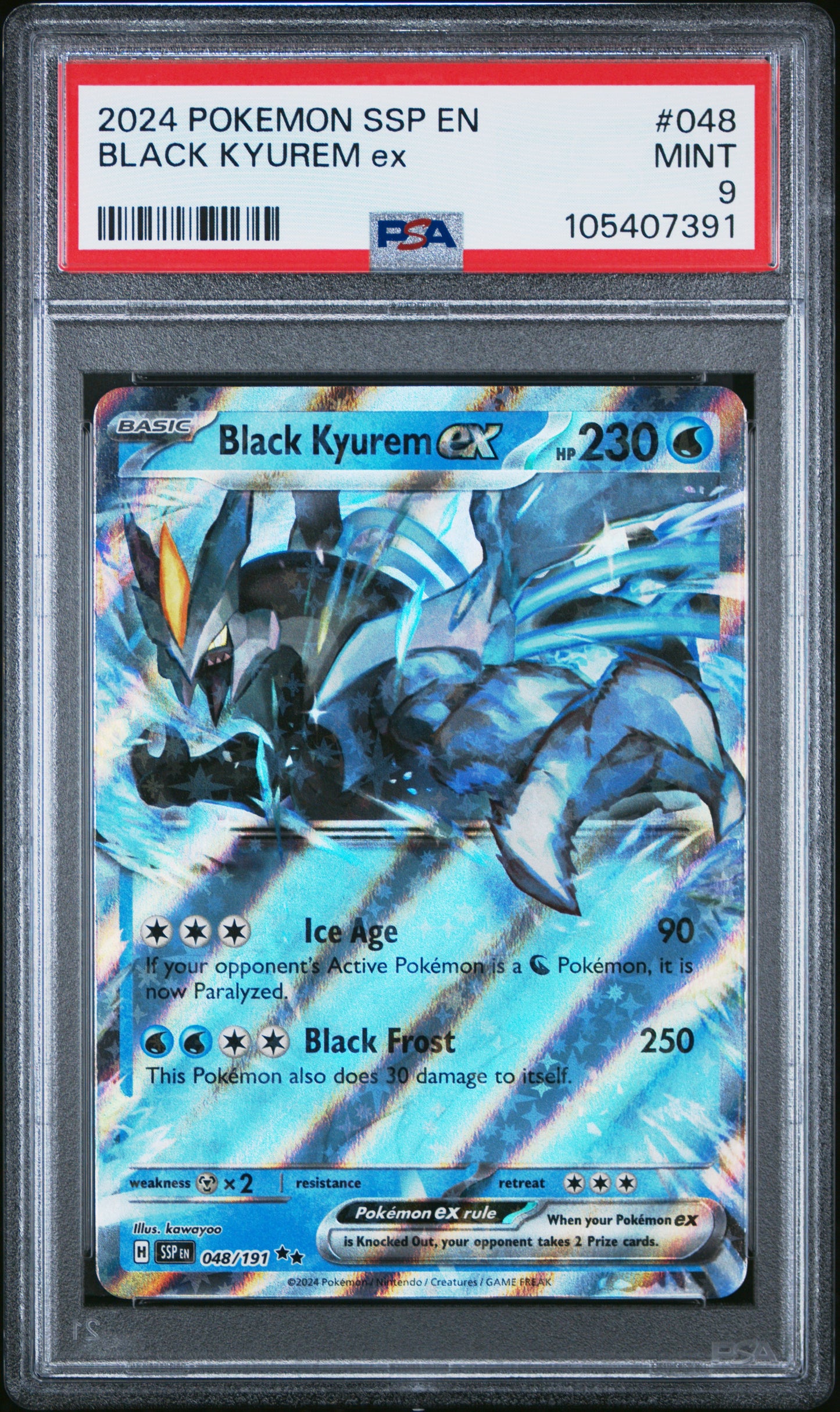 BLACK KYUREM EX 48/191 Common POKEMON SSP EN-SURGING SPARKS PSA9 MINT 9 PSA population 114 <a href=https://www.psacard.com/cert/105407391/psa>https://www.psacard.com/cert/105407391/psa</a>