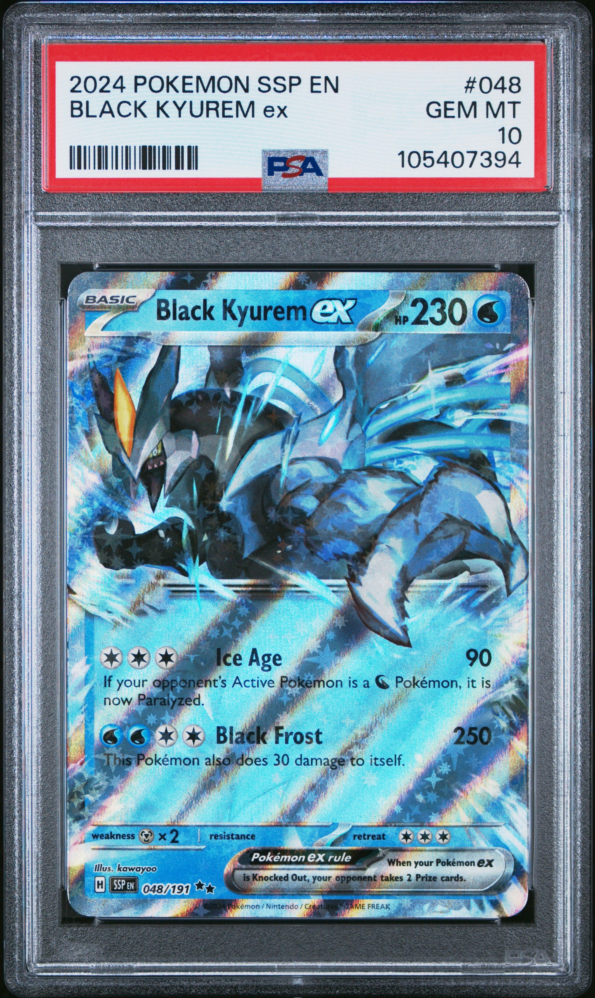 BLACK KYUREM EX 48/191 Common POKEMON SSP EN-SURGING SPARKS PSA10 GEM MT 10 PSA population 72 <a href=https://www.psacard.com/cert/105407394/psa>https://www.psacard.com/cert/105407394/psa</a>