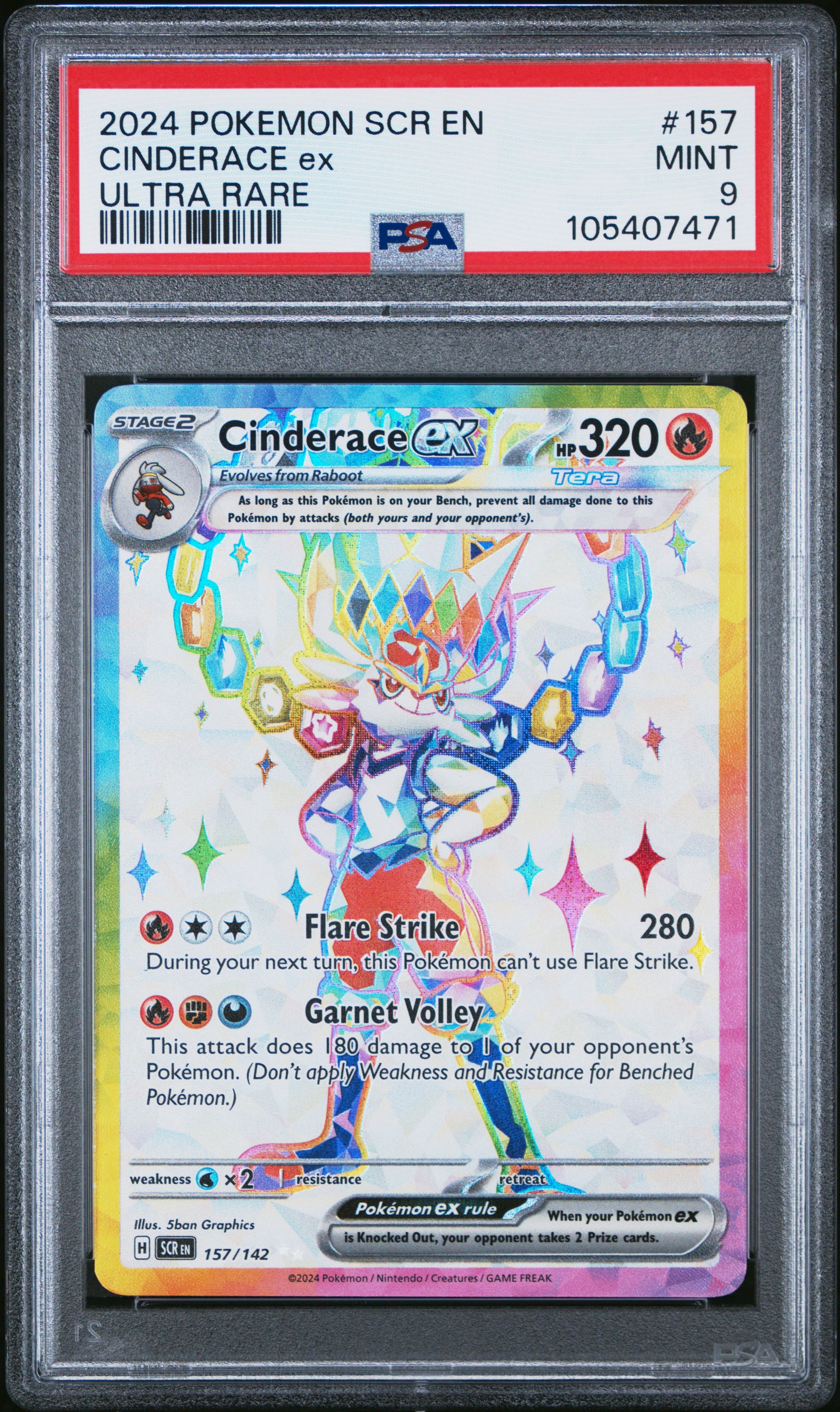 CINDERACE EX 157/142 Common POKEMON SCR EN-STELLAR CROWN ULTRA RARE PSA9 MINT 9 PSA population 713 <a href=https://www.psacard.com/cert/105407471/psa>https://www.psacard.com/cert/105407471/psa</a>